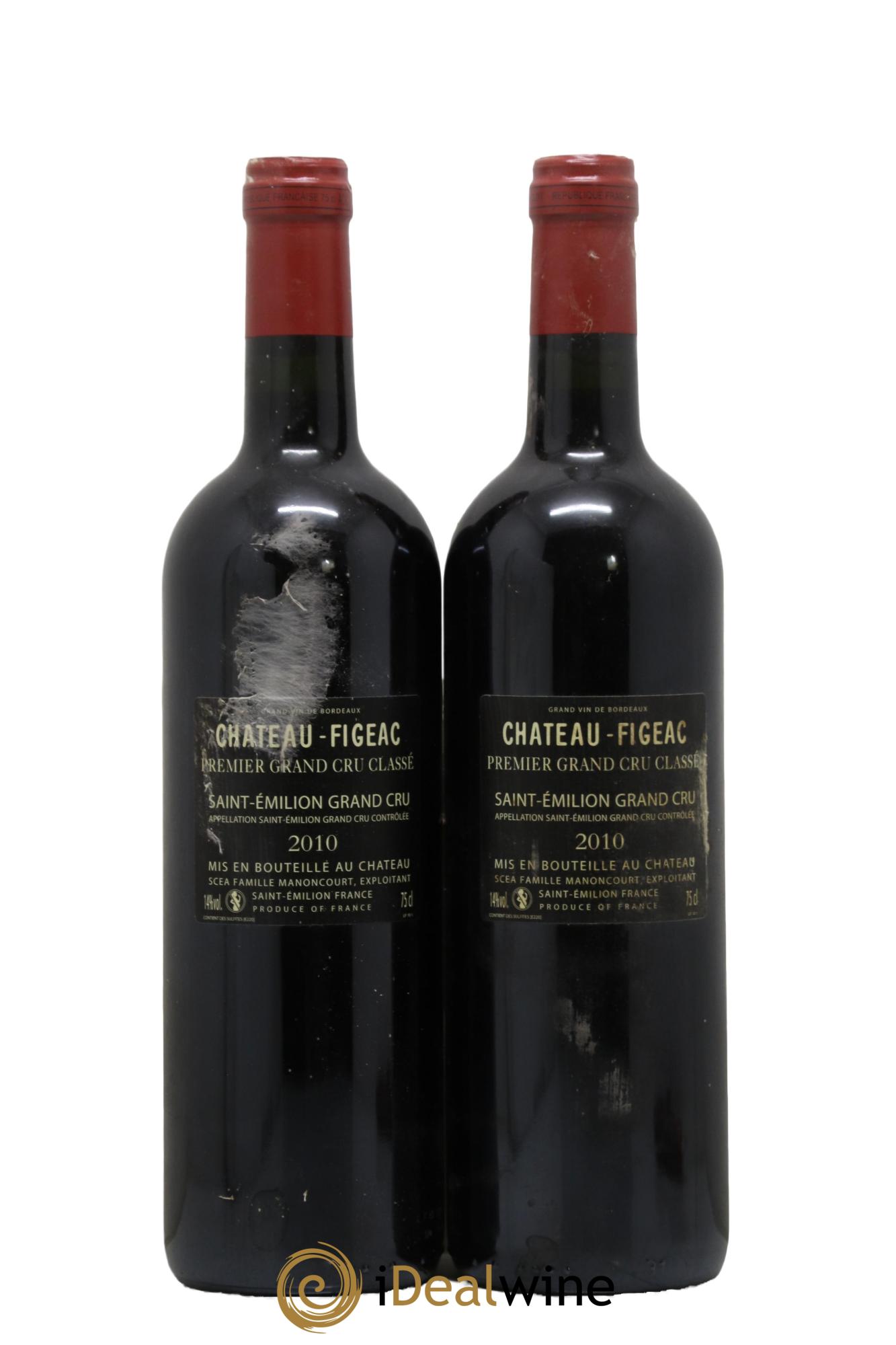 Château Figeac 1er Grand Cru Classé A 2010 - Lotto di 2 bottiglie - 1
