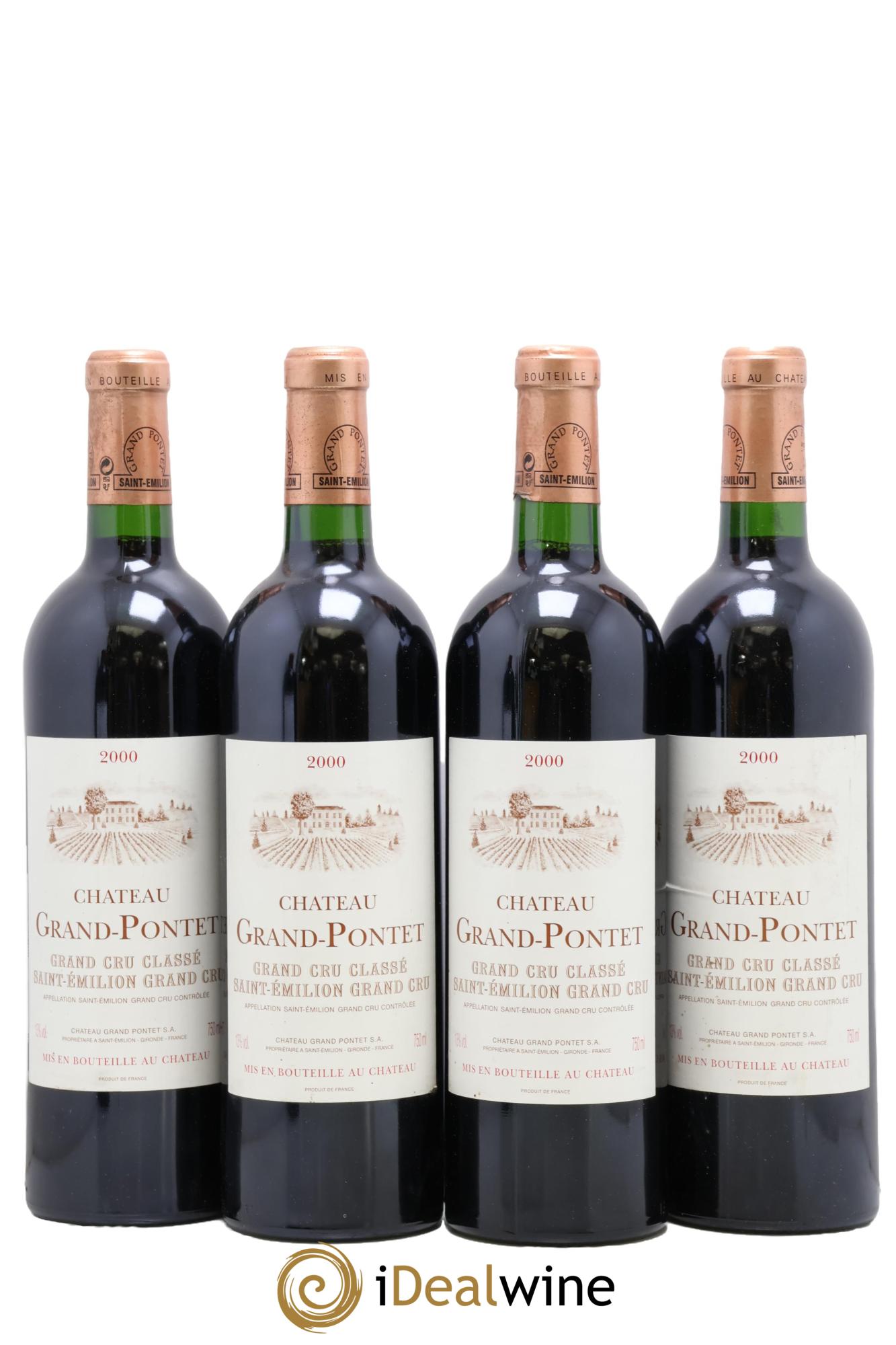 Château Grand Pontet Grand Cru Classé 2000 - Lot of 4 bottles - 0