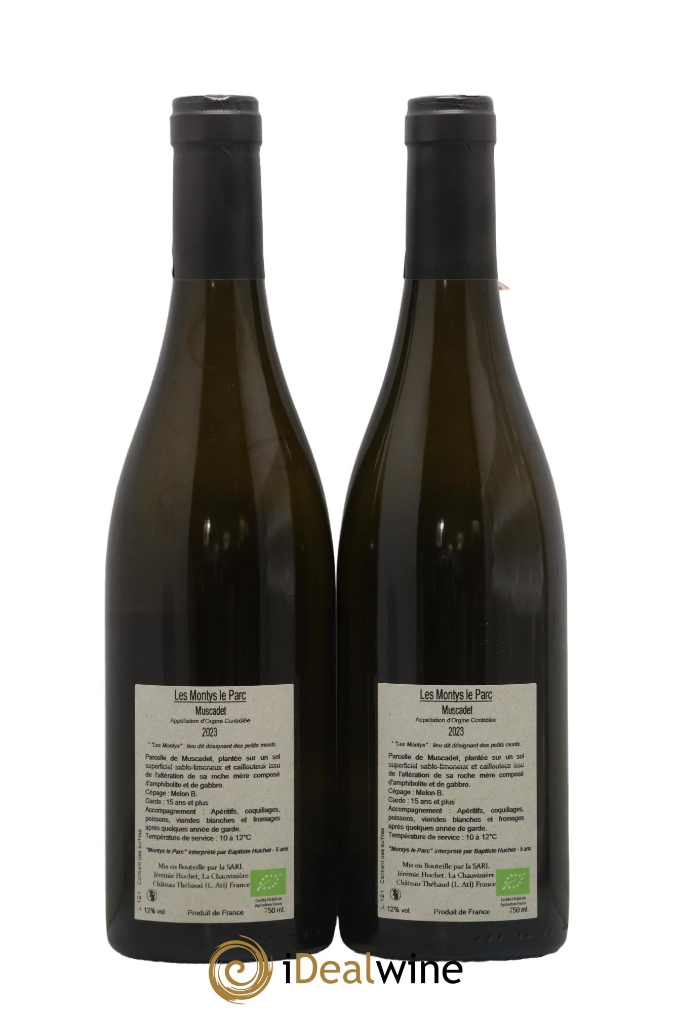 Muscadet Les Montys Le Parc Domaine de la Chauvinière (Jérémie Huchet) 2023 - Lot de 2 bouteilles - 1