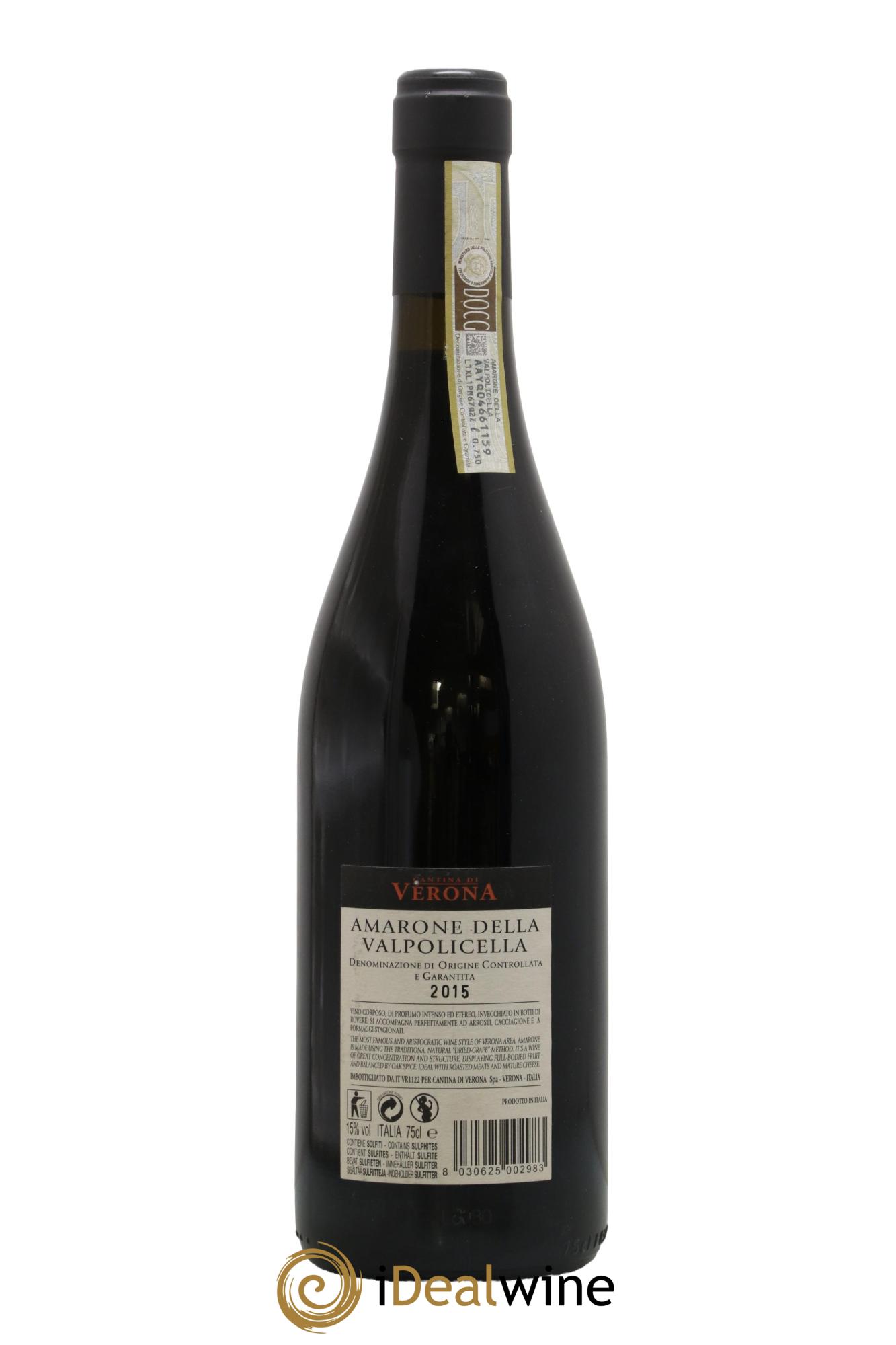 Amarone della Valpolicella DOC Cantina di Verona 2015 - Lot de 1 bouteille - 1