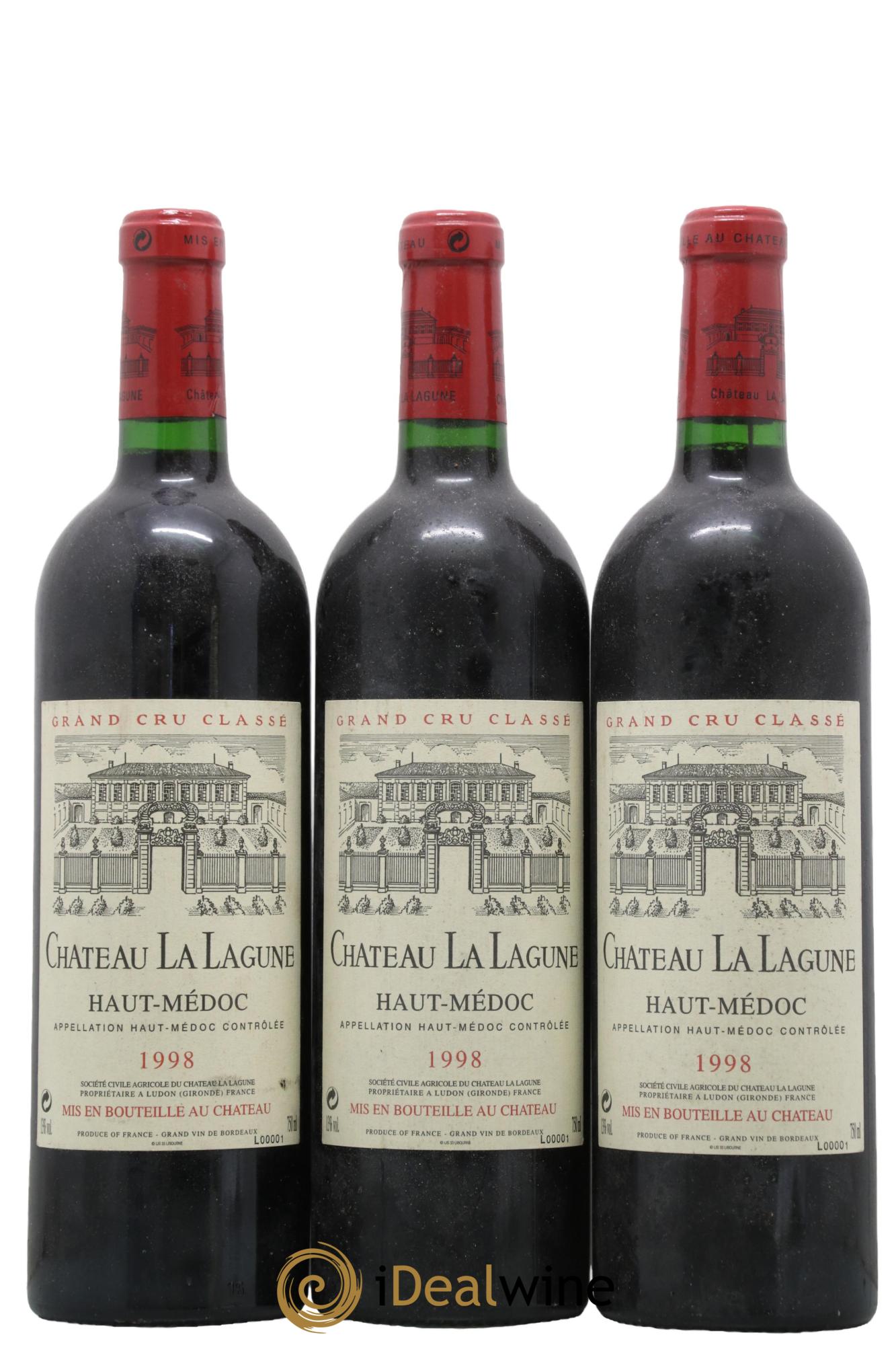 Château la Lagune 3ème Grand Cru Classé 1998 - Lot de 3 bouteilles - 0