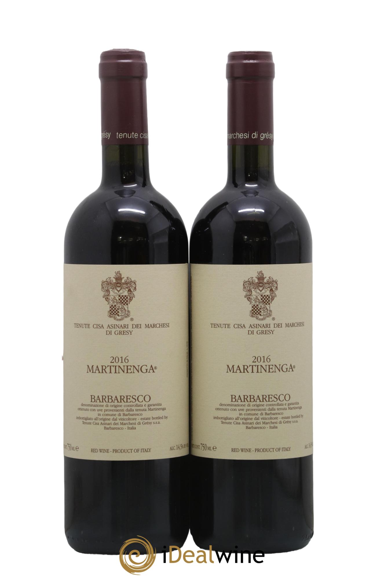 Barbaresco DOCG Martinenga Tenute Cisa Asinari Dei Marchesi Di Gresy 2016 - Lot de 2 bouteilles - 0