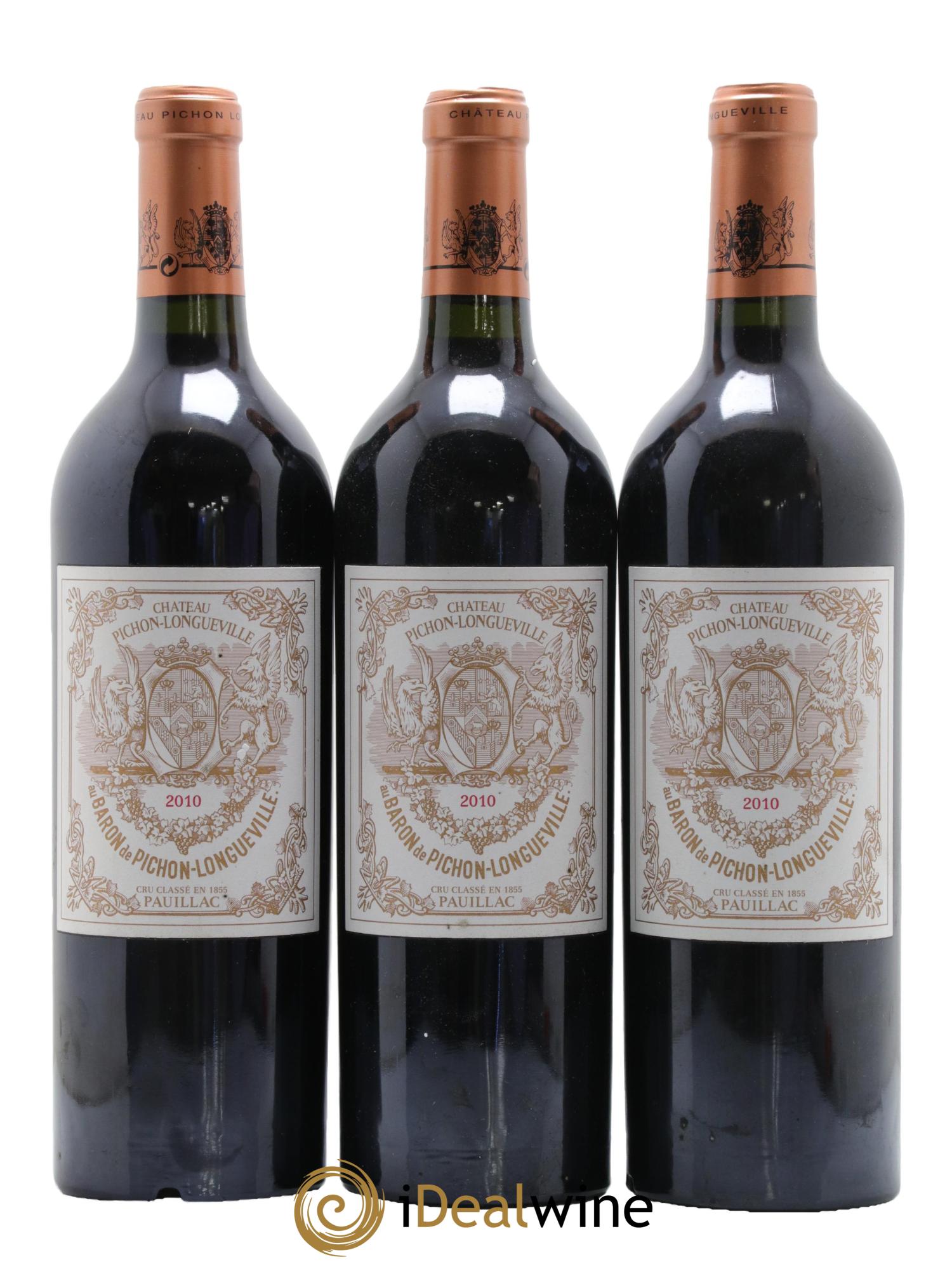 Pichon Longueville Baron 2ème Grand Cru Classé 2010 - Lot de 3 bouteilles - 0