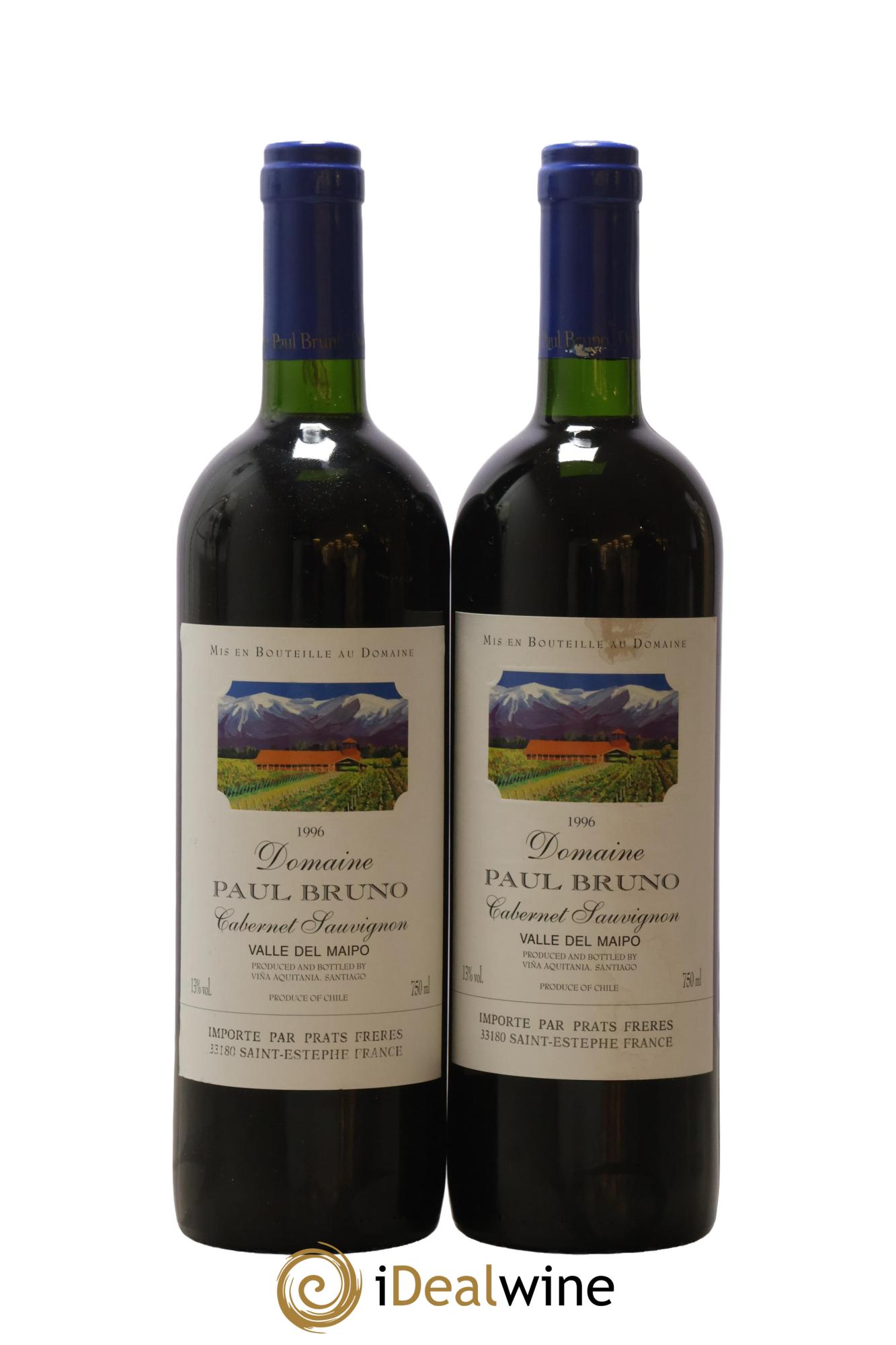 Chili Valle Del Maipo Cabernet Sauvignon Domaine Paul Bruno 1996 - Posten von 2 Flaschen - 0