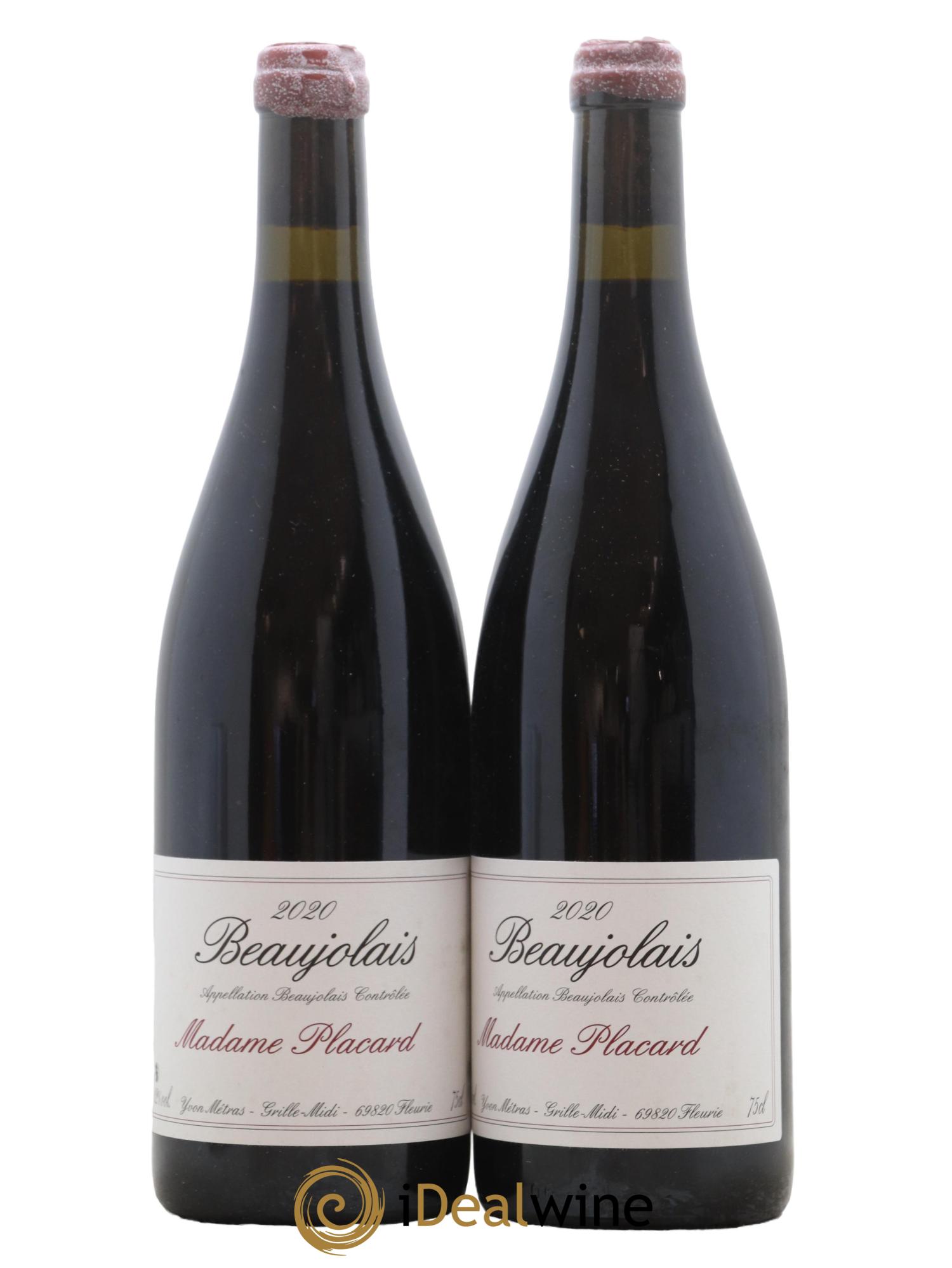 Beaujolais Madame Placard Yvon Métras 2020 - Lot de 2 bouteilles - 0