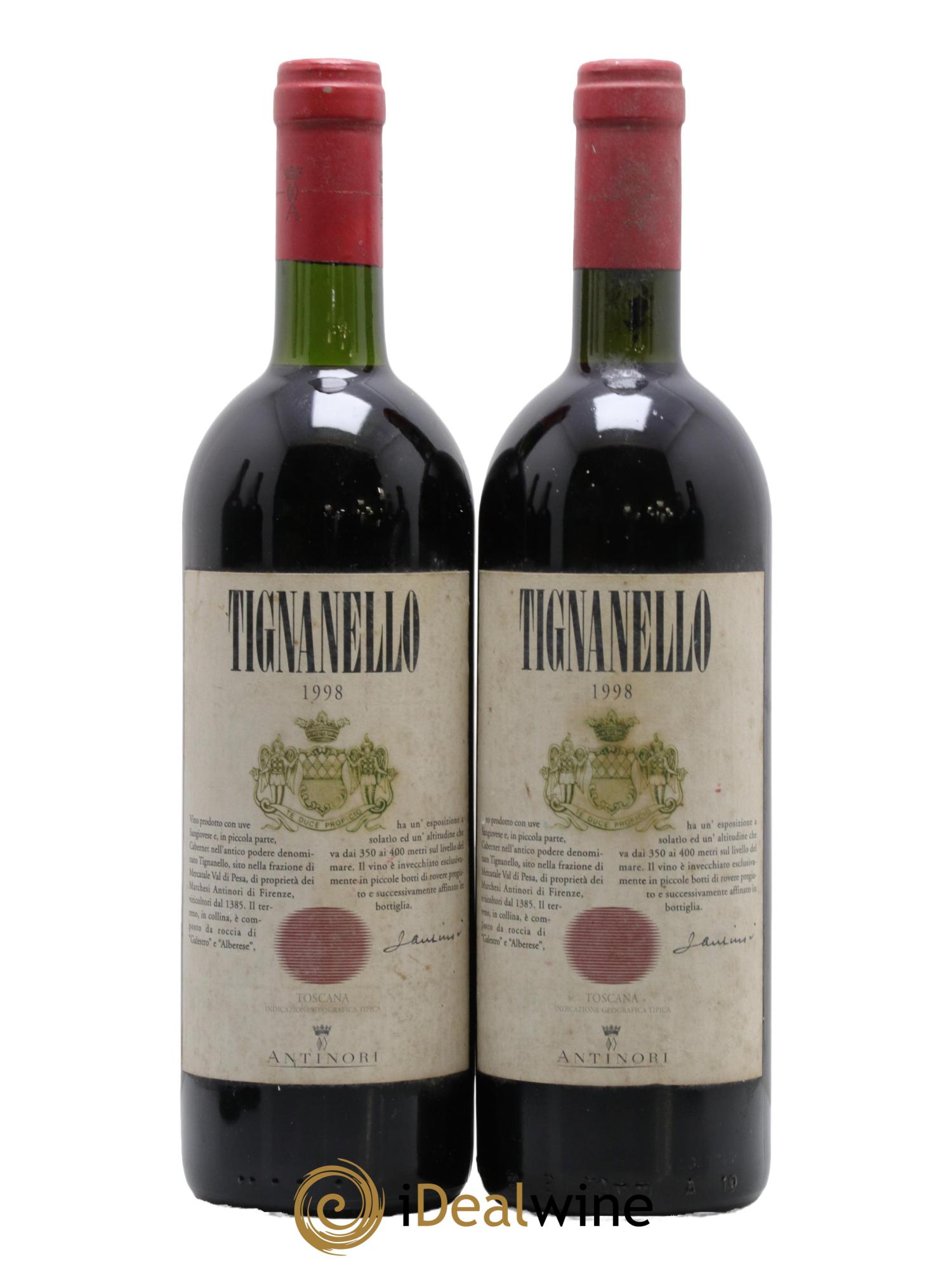 Toscana IGT Tignanello Tenuta Tignanello - Marchesi Antinori 1998 - Lotto di 2 bottiglie - 0