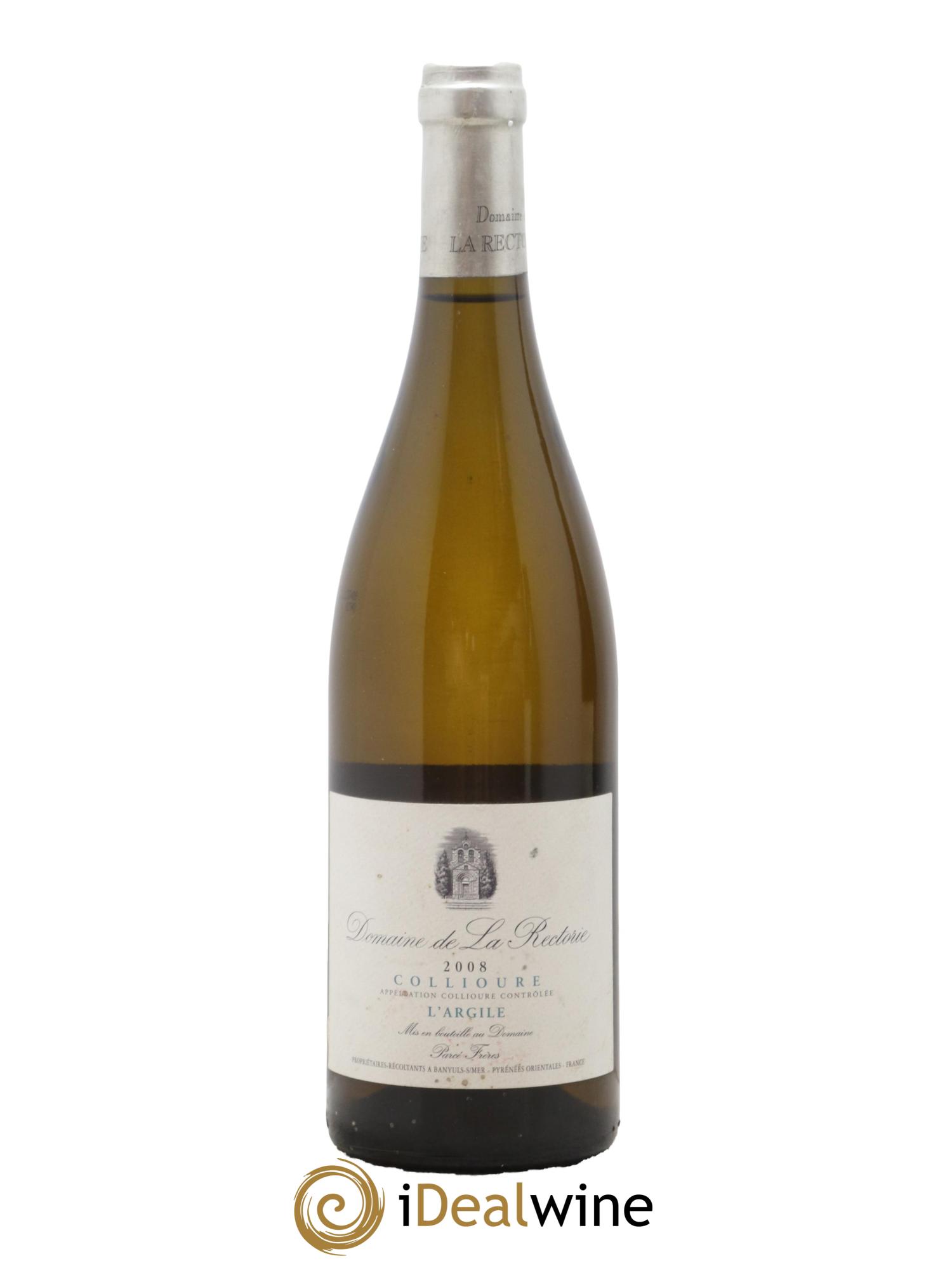 Collioure La Rectorie (Domaine de) L'Argile Thierry et Jean Emmanuel Parcé 2008 - Lot de 1 bouteille - 0