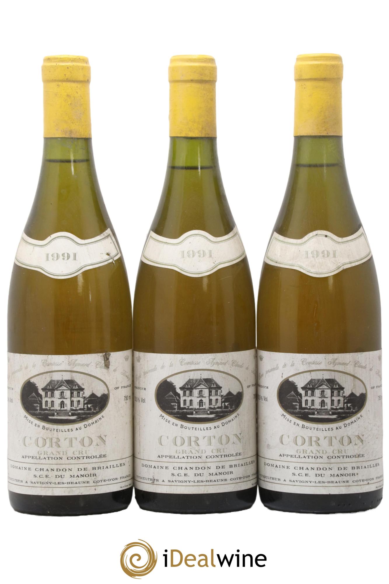 Corton Grand Cru Chandon de Briailles 1991 - Lot of 3 bottles - 0