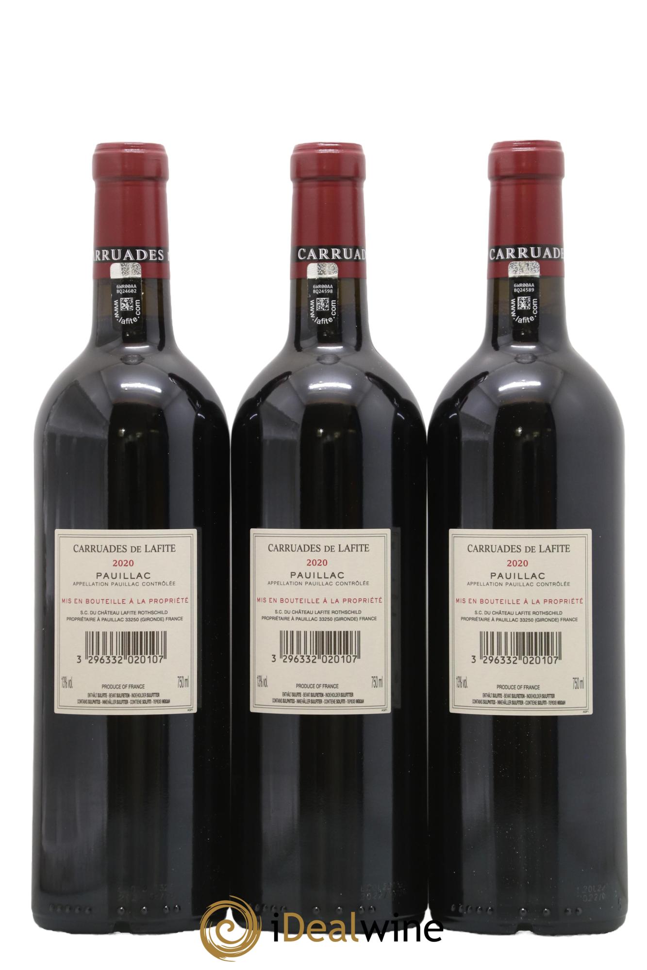 Carruades de Lafite Rothschild Second Vin 2020 - Lot of 3 bottles - 1