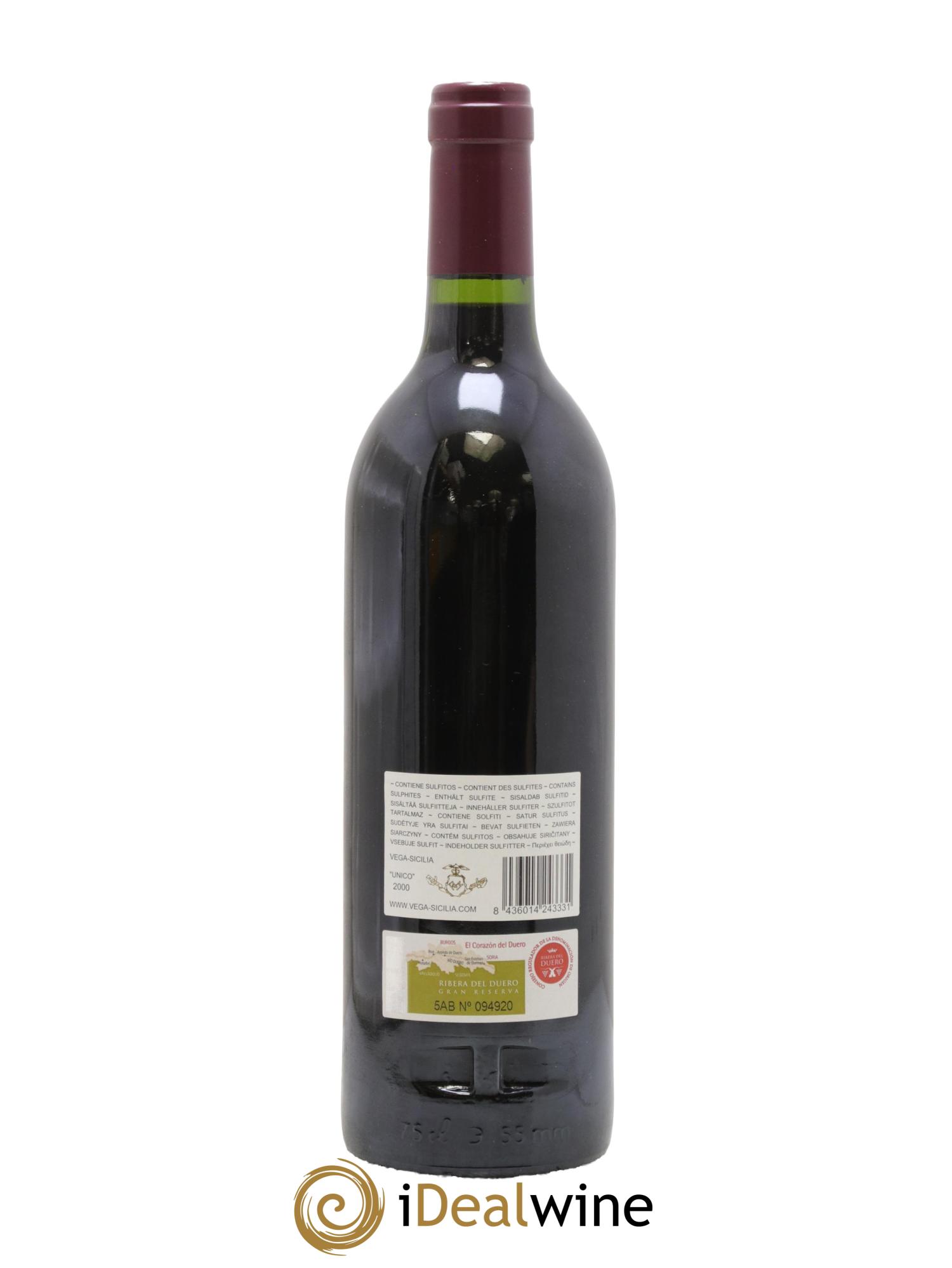 Ribera Del Duero DO Vega Sicilia Unico Famille Alvarez 2000 - Lot of 1 bottle - 1