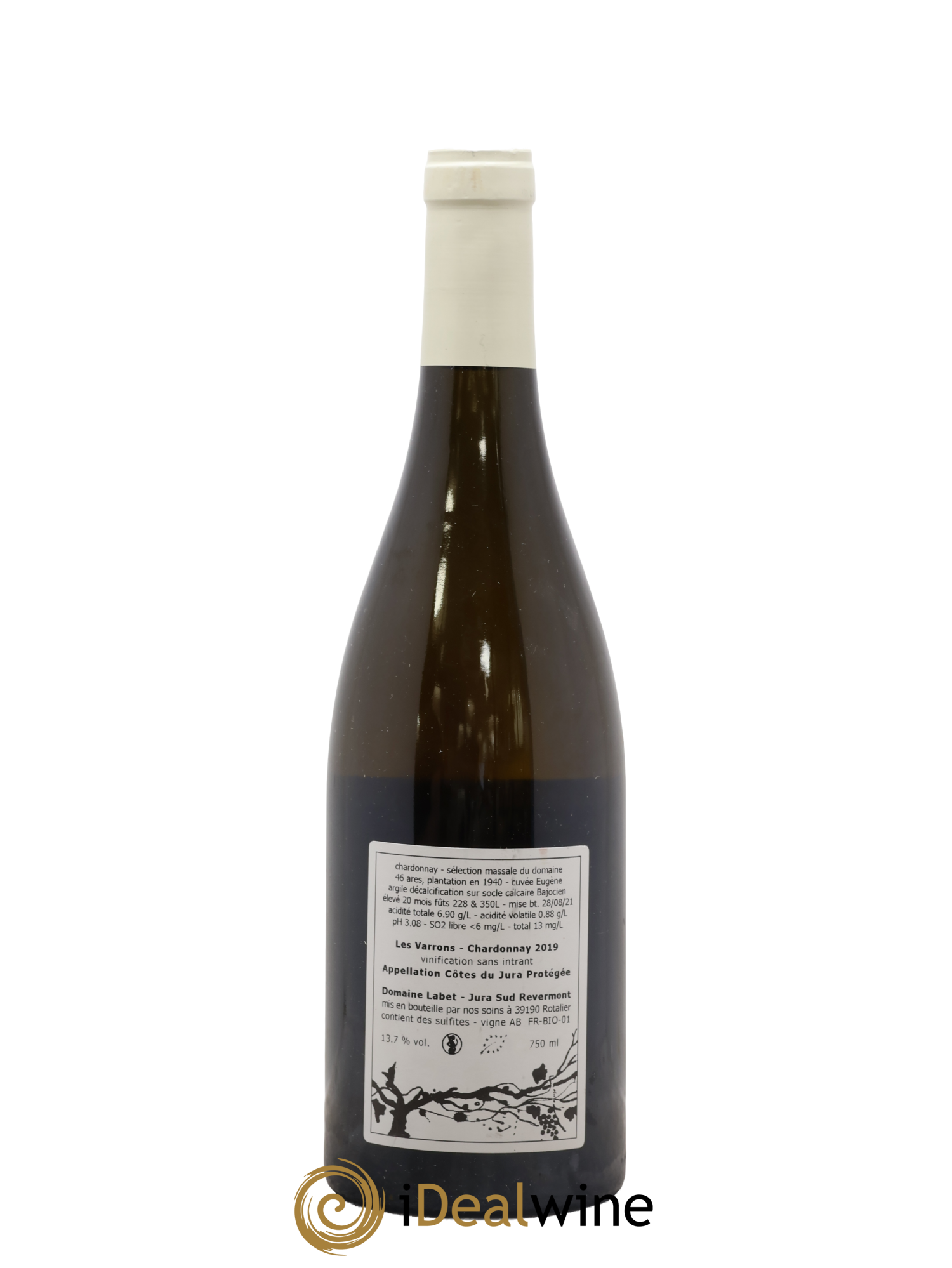 Côtes du Jura Chardonnay Les Varrons Romain - Julien - Charline Labet 2019 - Lot de 1 bouteille - 1