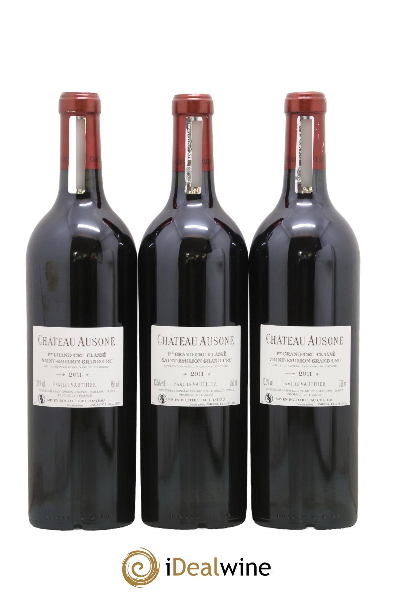 Château Ausone 1er Grand Cru Classé A 2011 - Lotto di 3 bottiglie - 1