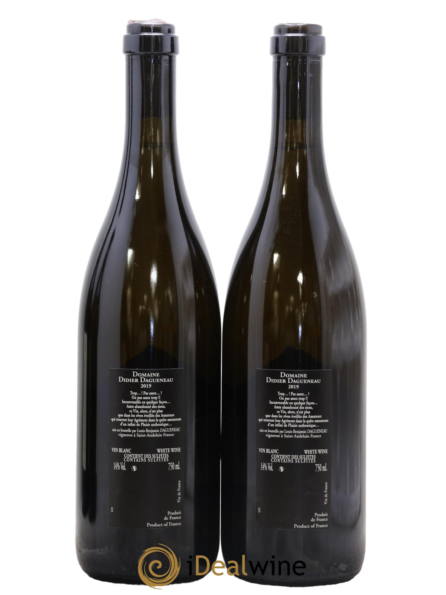 Vin de France (anciennement Pouilly-Fumé) Silex Dagueneau (Domaine Didier - Louis-Benjamin) 2019 - Lot de 2 bouteilles - 1