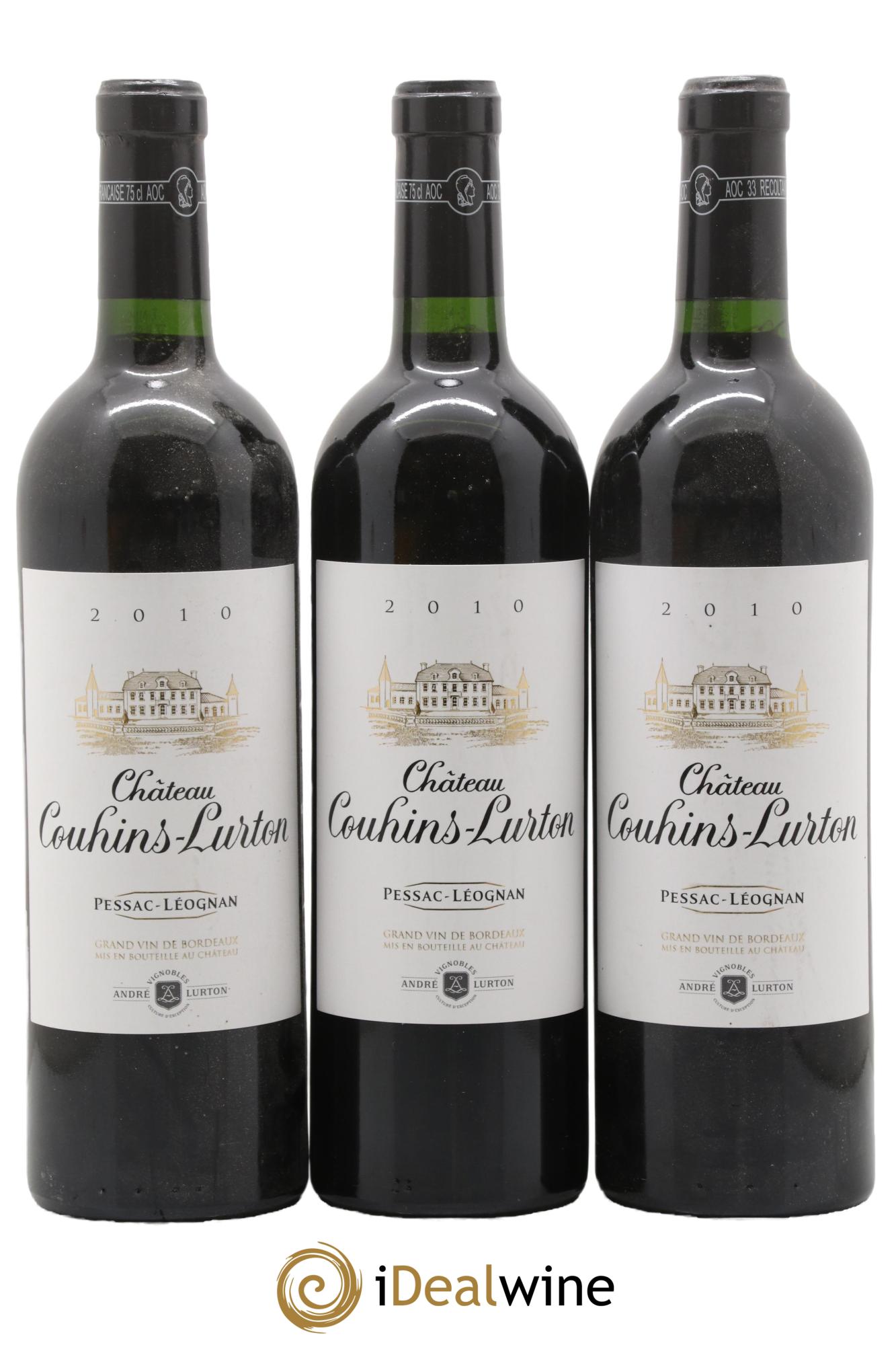 Château Couhins-Lurton 2010 - Lot de 3 bouteilles - 0