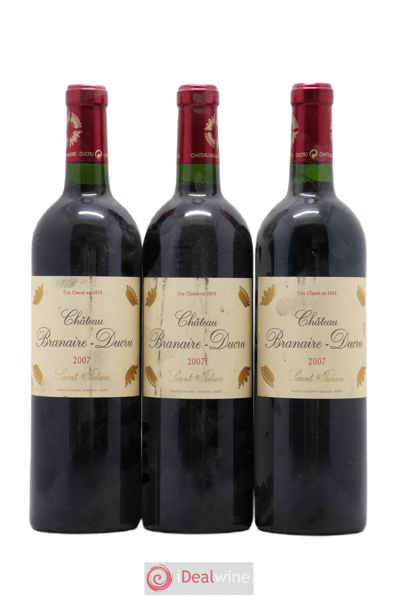 Château Branaire Ducru 4ème Grand Cru Classé 2007 - Lot de 3 bouteilles - 0