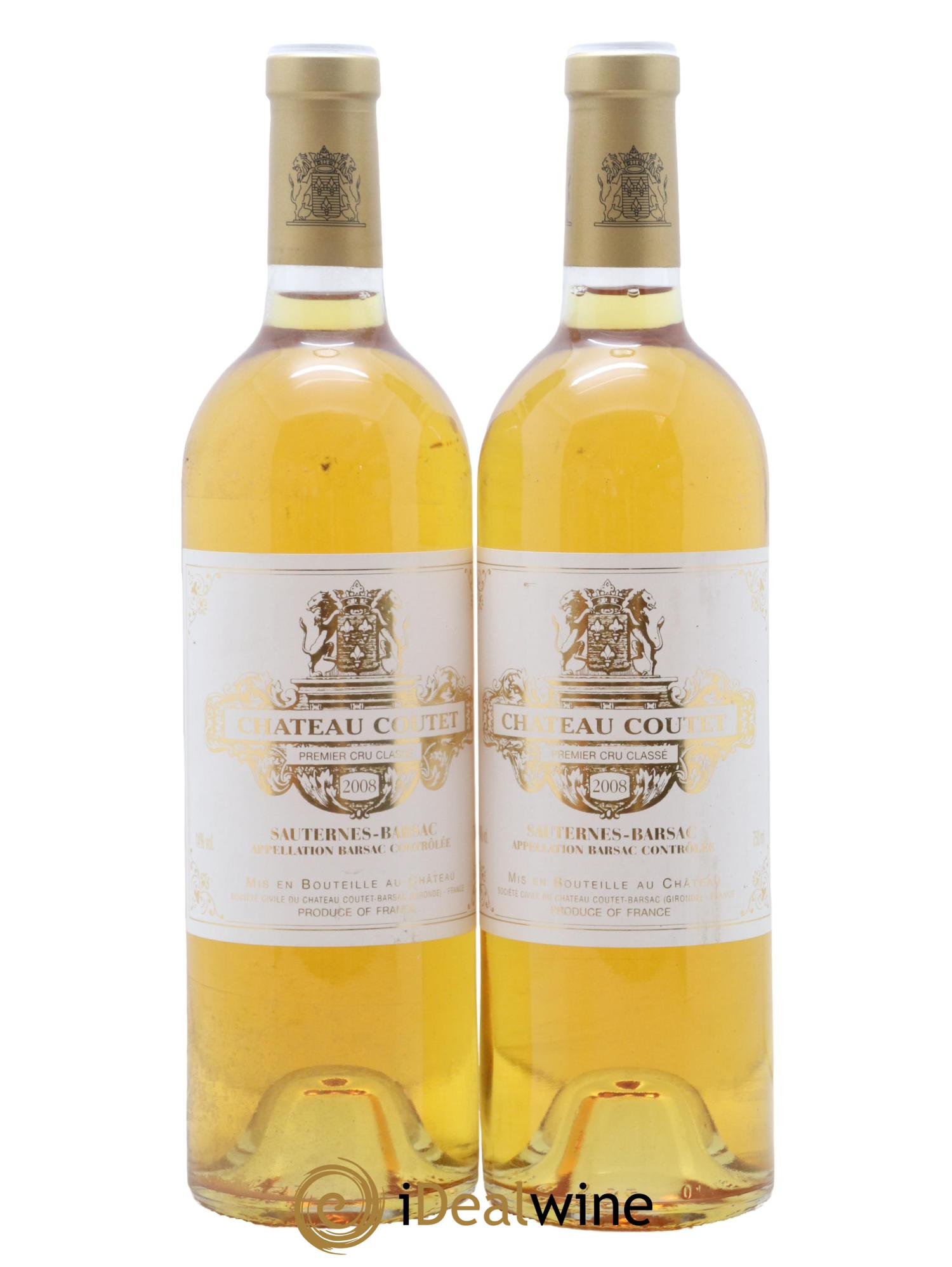 Château Coutet 1er Grand Cru Classé 2008 - Lotto di 2 bottiglie - 0