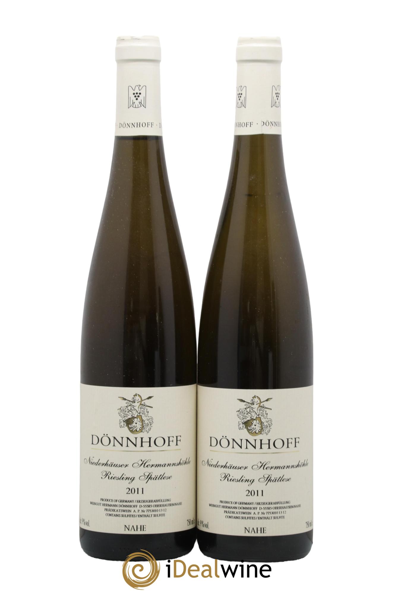 Allemagne Nahe Riesling Niederhäuser Hermannshöhle Spatlese Dönnhof 2011 - Posten von 2 Flaschen - 0