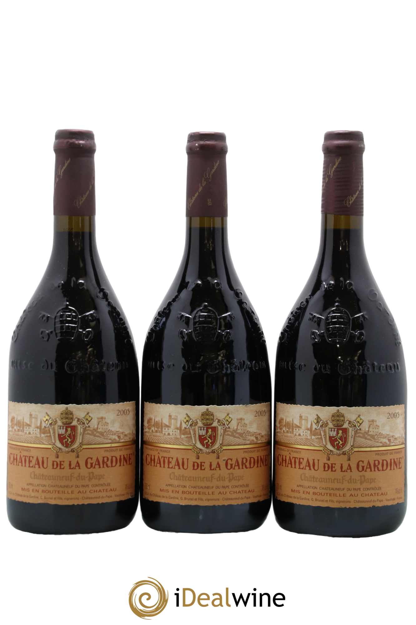 Châteauneuf-du-Pape Château de La Gardine Famille Brunel 2005 - Lot de 3 bouteilles - 0