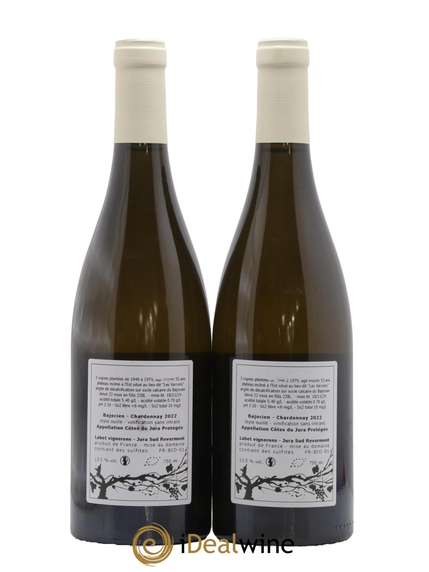 Côtes du Jura Chardonnay Bajocien Romain - Julien  - Charline Labet 2022 - Posten von 2 Flaschen - 1