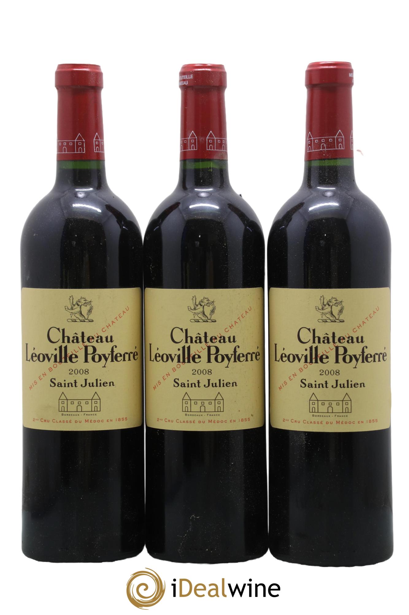 Château Léoville Poyferré 2ème Grand Cru Classé 2008 - Lot de 3 bouteilles - 0