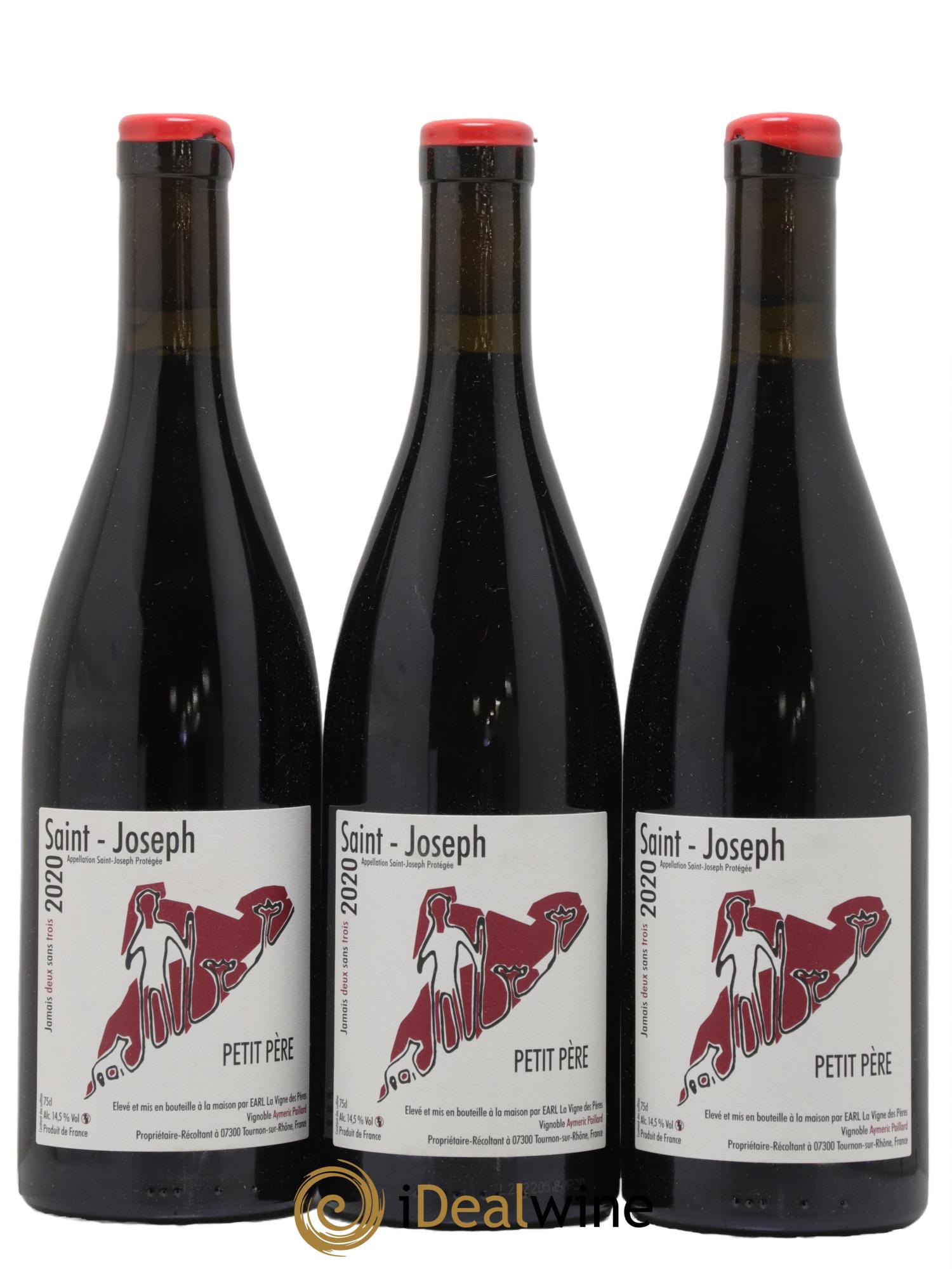 Saint-Joseph Petit Pere La Vigne des Peres 2020 - Lot de 3 bouteilles - 0