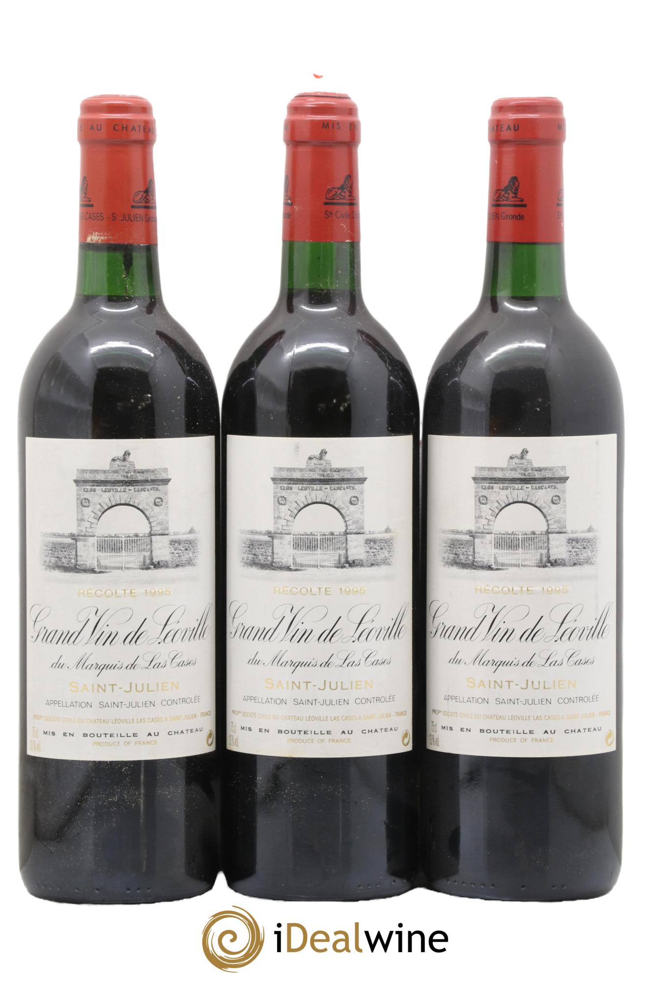 Château Léoville Las Cases 2ème Grand Cru Classé 1995 - Lotto di 3 bottiglie - 0