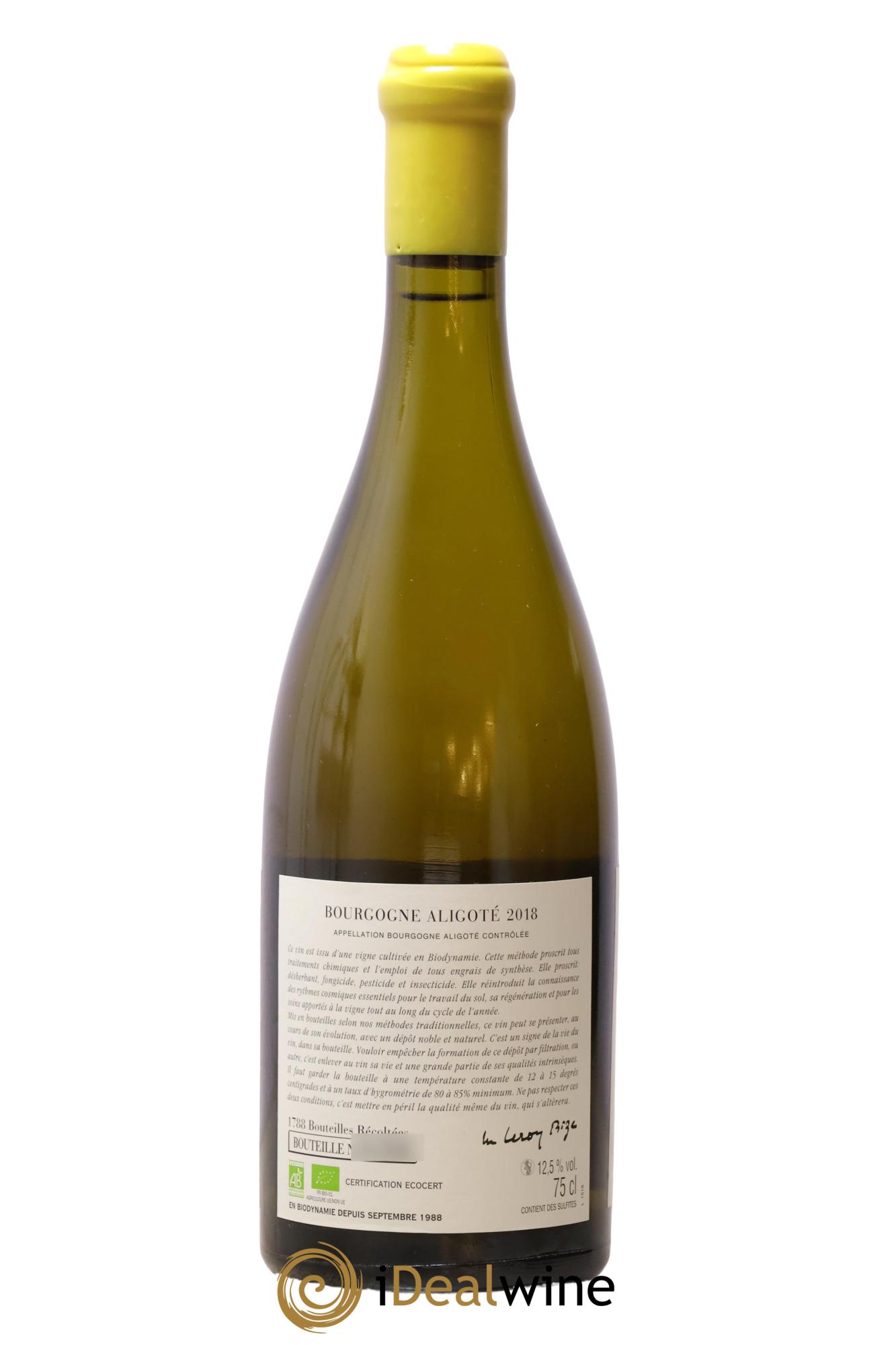 Bourgogne Aligoté Sous Chatelet d'Auvenay (Domaine) 2018 - Lot of 1 bottle - 1