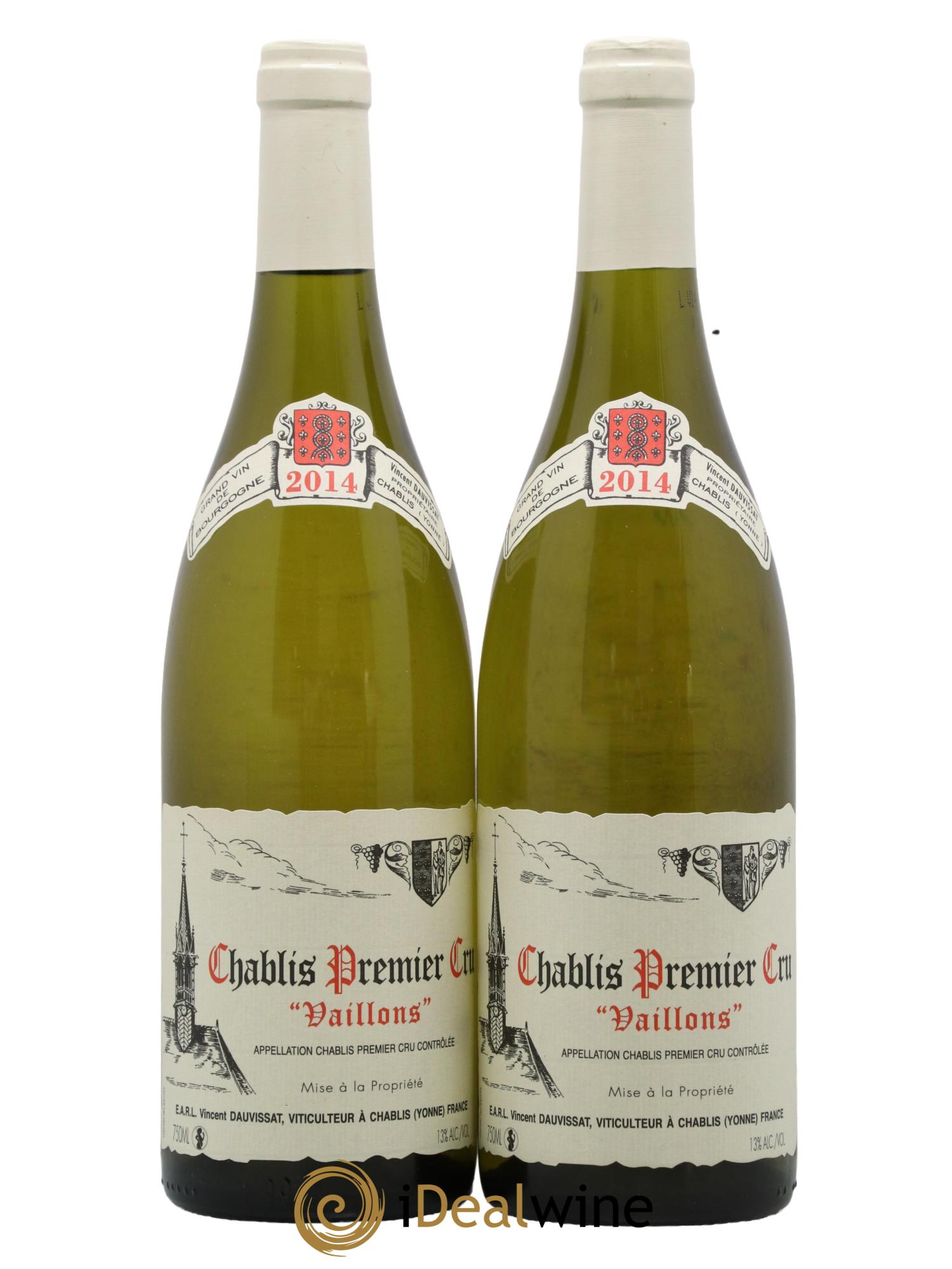 Chablis 1er Cru Vaillons Vincent Dauvissat (Domaine) 2014 - Lot of 2 bottles - 0