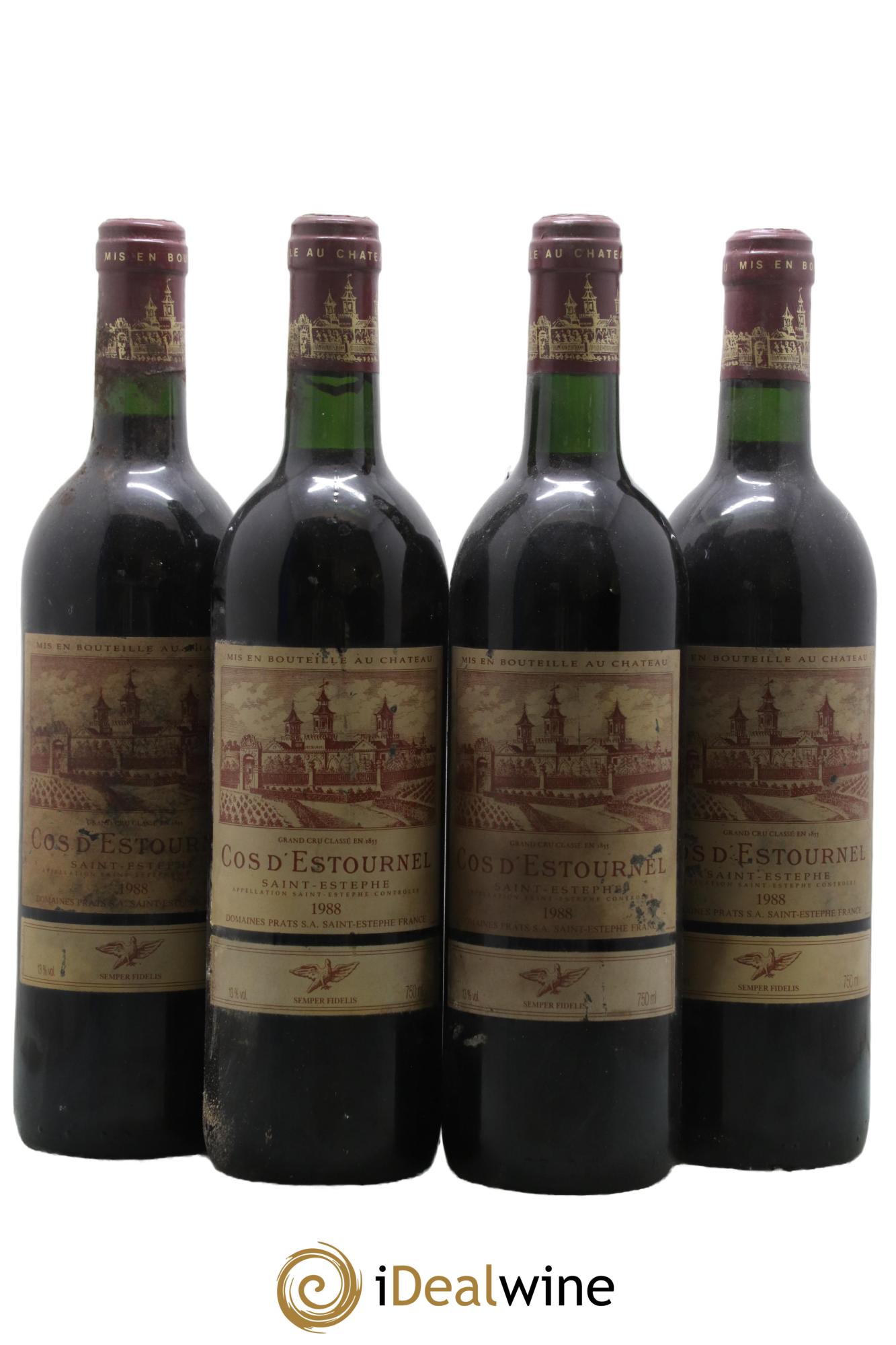 Cos d'Estournel 2ème Grand Cru Classé 1988 - Lot of 4 bottles - 0