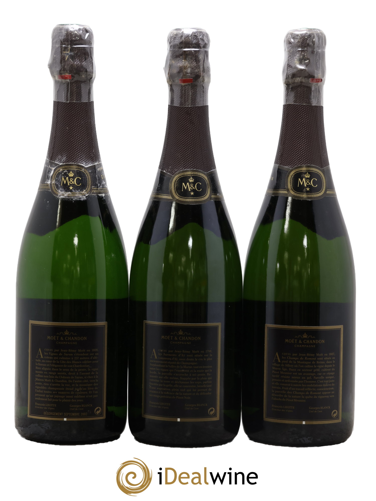 Champagne La Trilogie Des Grands Crus Moët Et Chandon - Lot of 3 bottles - 1
