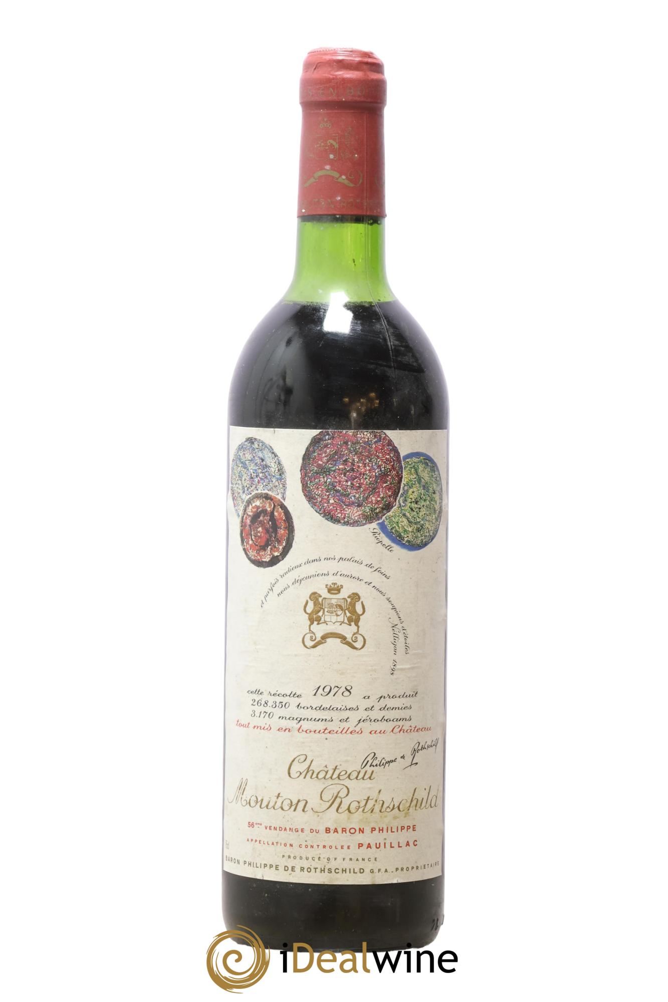 Château Mouton Rothschild 1er Grand Cru Classé 1978 - Lot de 1 bouteille - 0