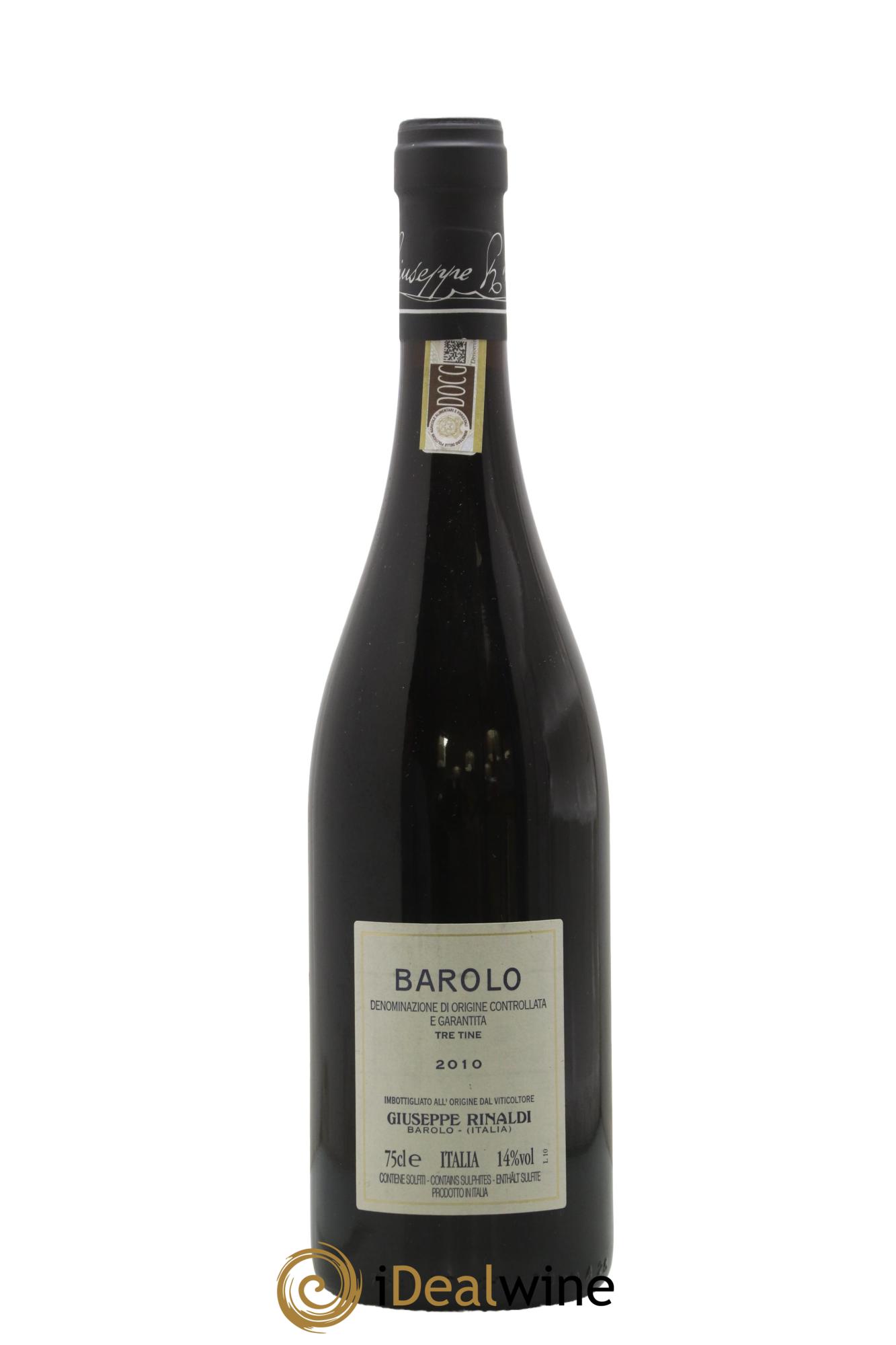 Barolo DOCG Tre Tine Giuseppe Rinaldi 2010 - Lot of 1 bottle - 1