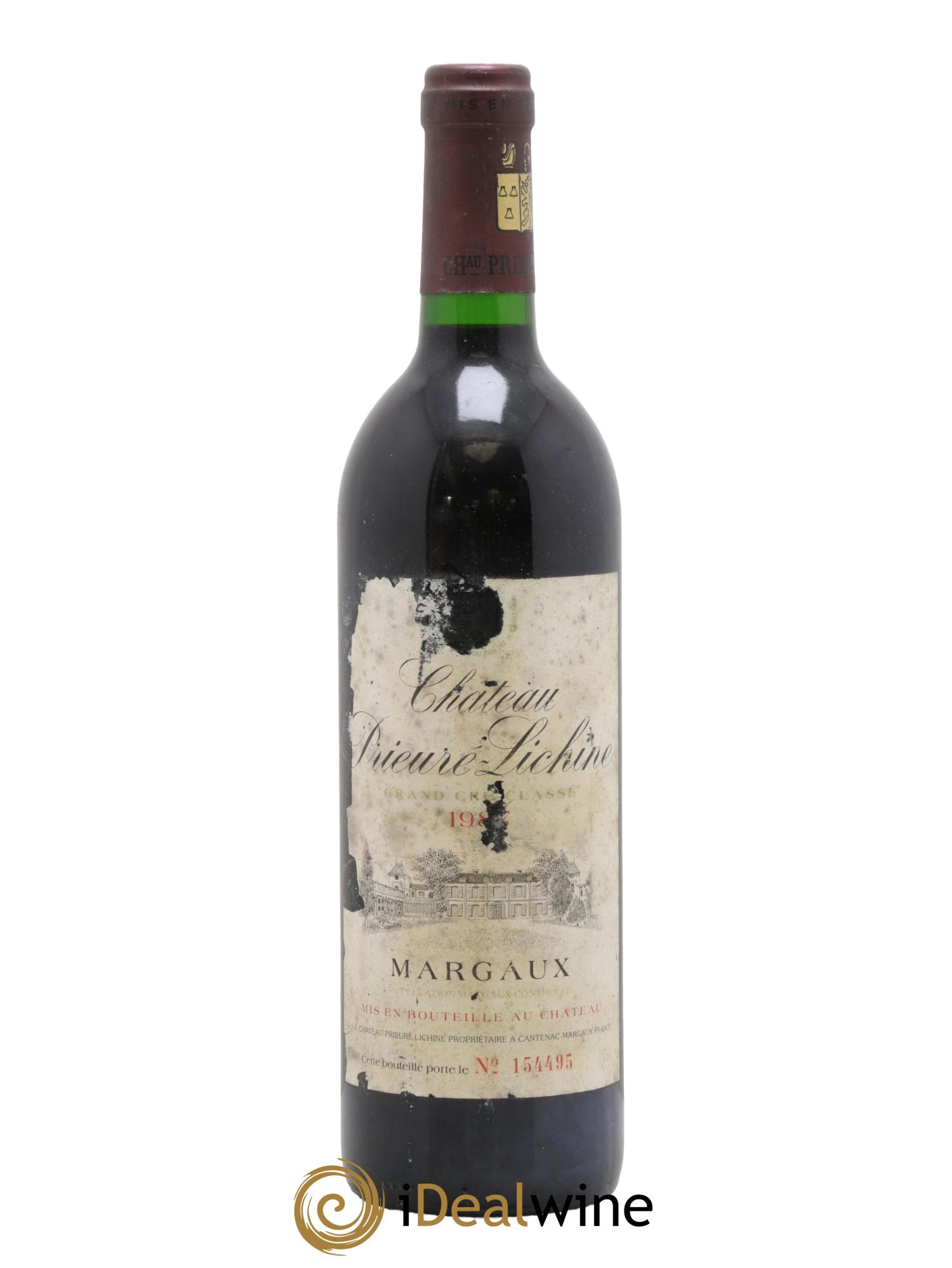Château Prieuré Lichine 4ème Grand Cru Classé 1987 - Lot de 1 bouteille - 0