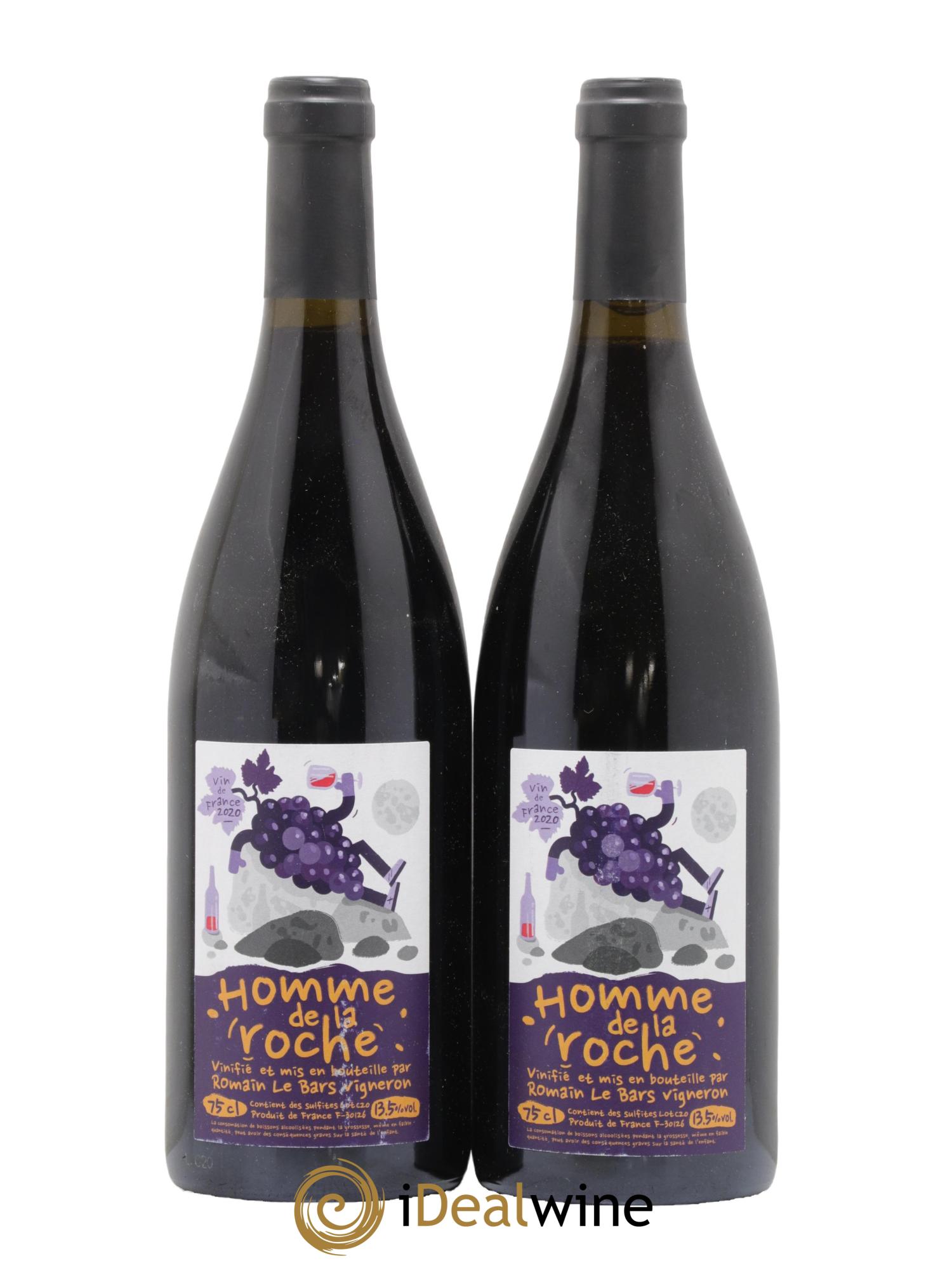 Vin de France L'Homme de la Roche Romain Le Bars 2020 - Lot de 2 bouteilles - 0