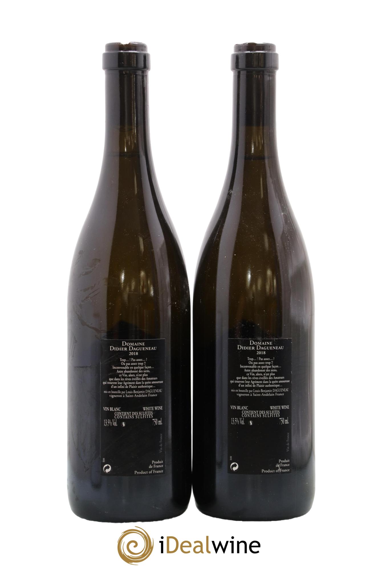 Vin de France (anciennement Pouilly-Fumé) Silex Dagueneau (Domaine Didier - Louis-Benjamin) 2018 - Lot de 2 bouteilles - 1