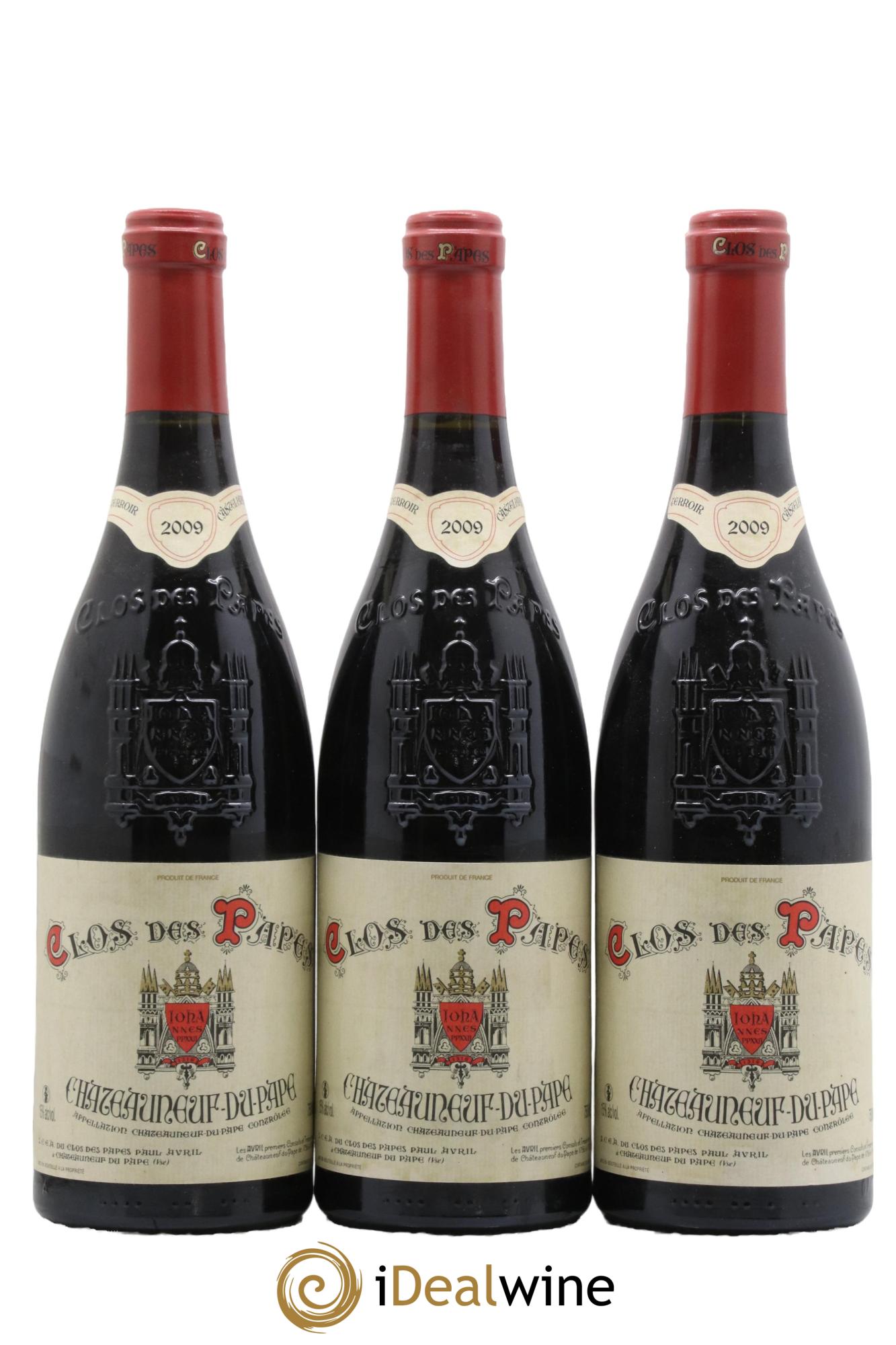 Châteauneuf-du-Pape Clos des Papes - Paul Avril 2009 - Lotto di 3 bottiglie - 0