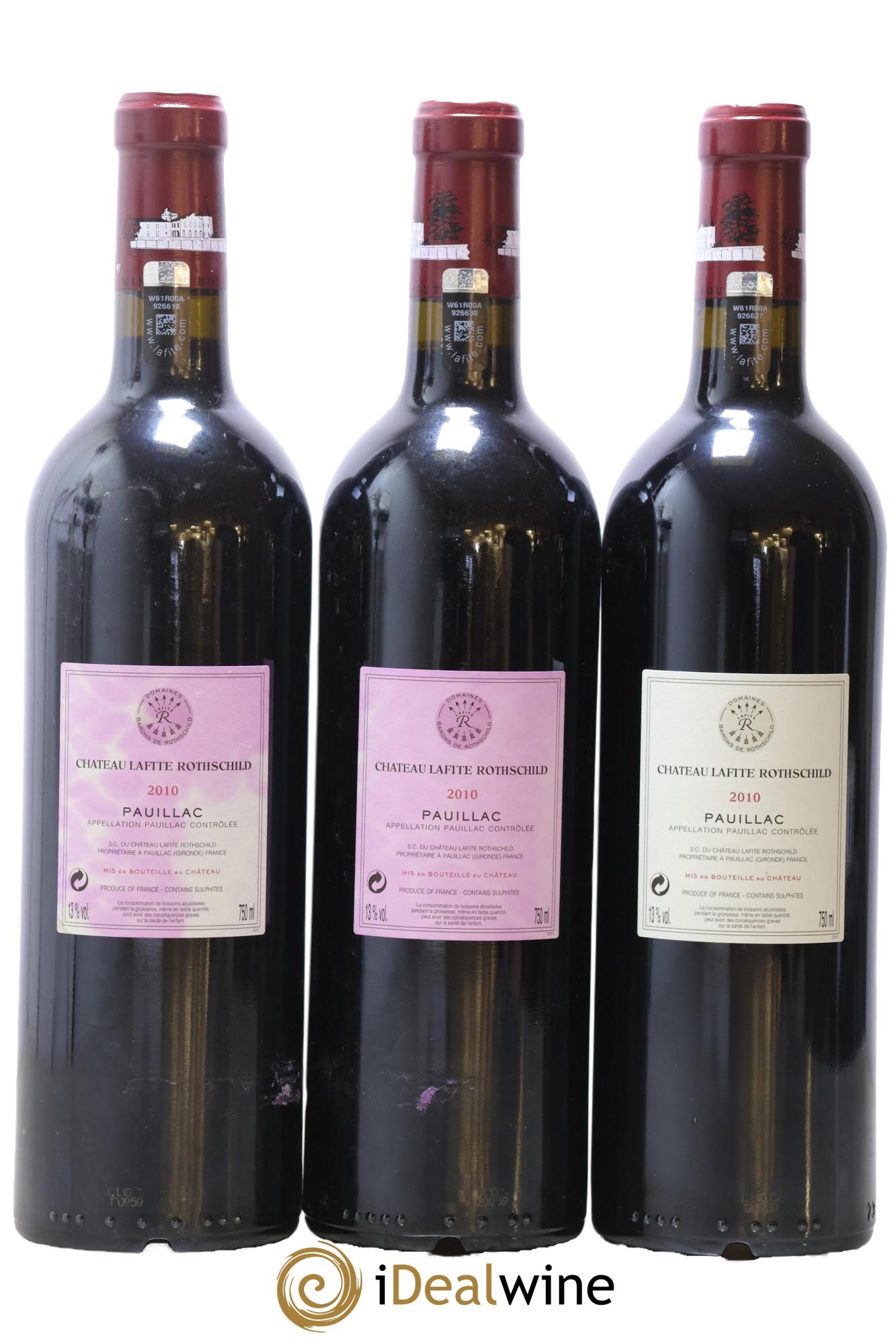 Château Lafite Rothschild 1er Grand Cru Classé 2010 - Lotto di 3 bottiglie - 1