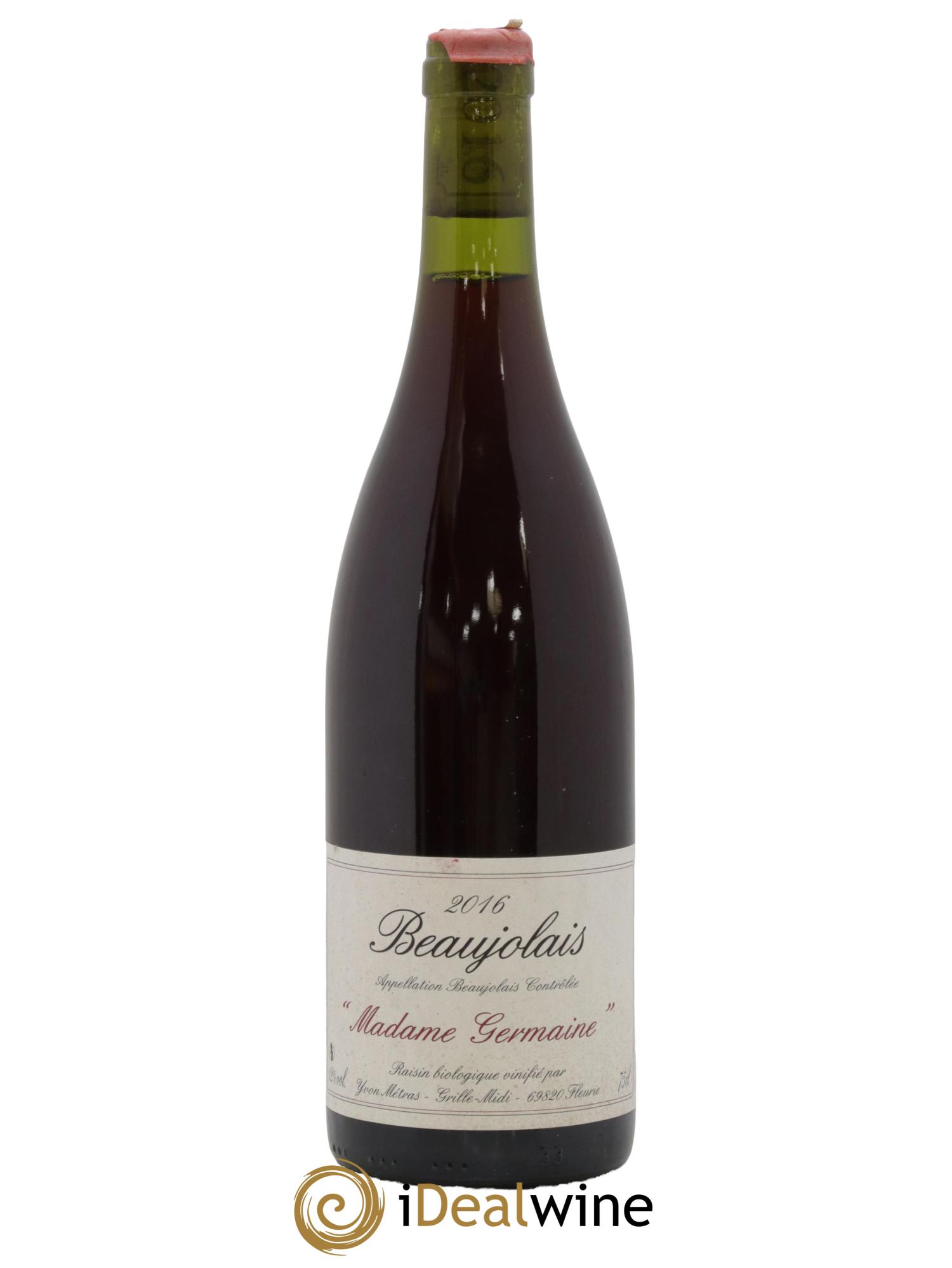 Beaujolais Madame Germaine Yvon Métras 2016 - Lot de 1 bouteille - 0