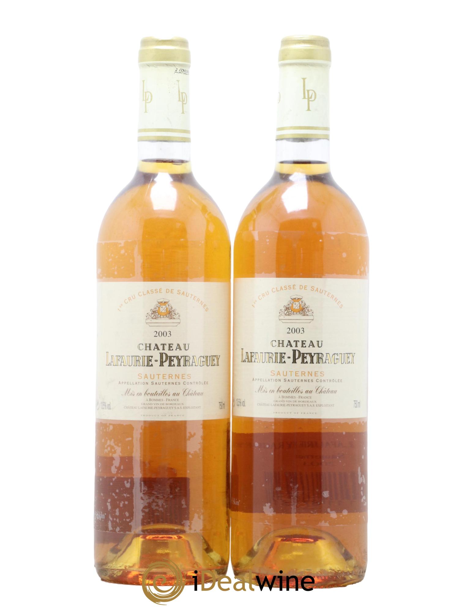 Château Lafaurie-Peyraguey 1er Grand Cru Classé 2003 - Lot de 2 bouteilles - 0