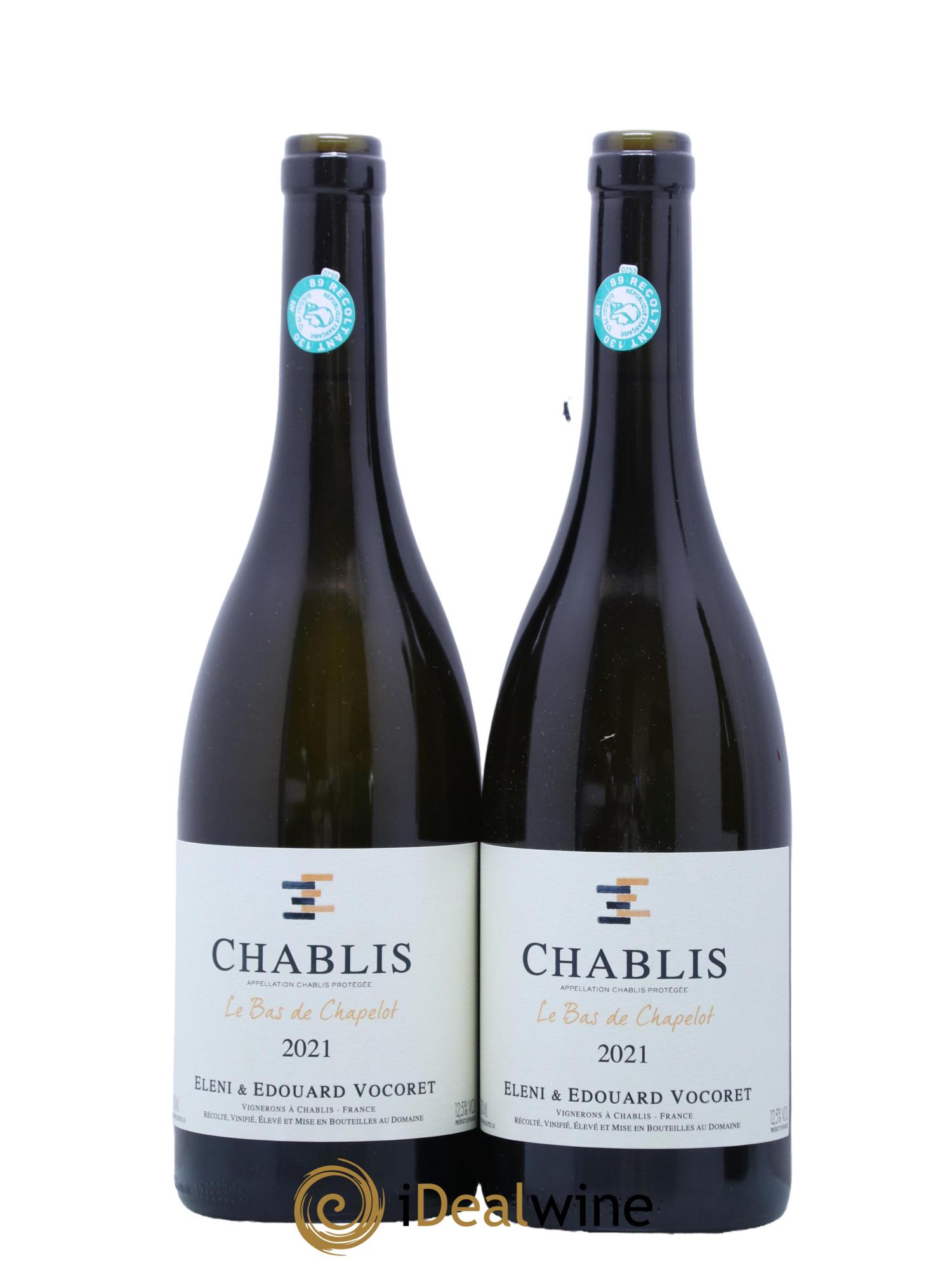 Chablis Le Bas Chapelot Eleni et Edouard Vocoret 2021 - Posten von 2 Flaschen - 0