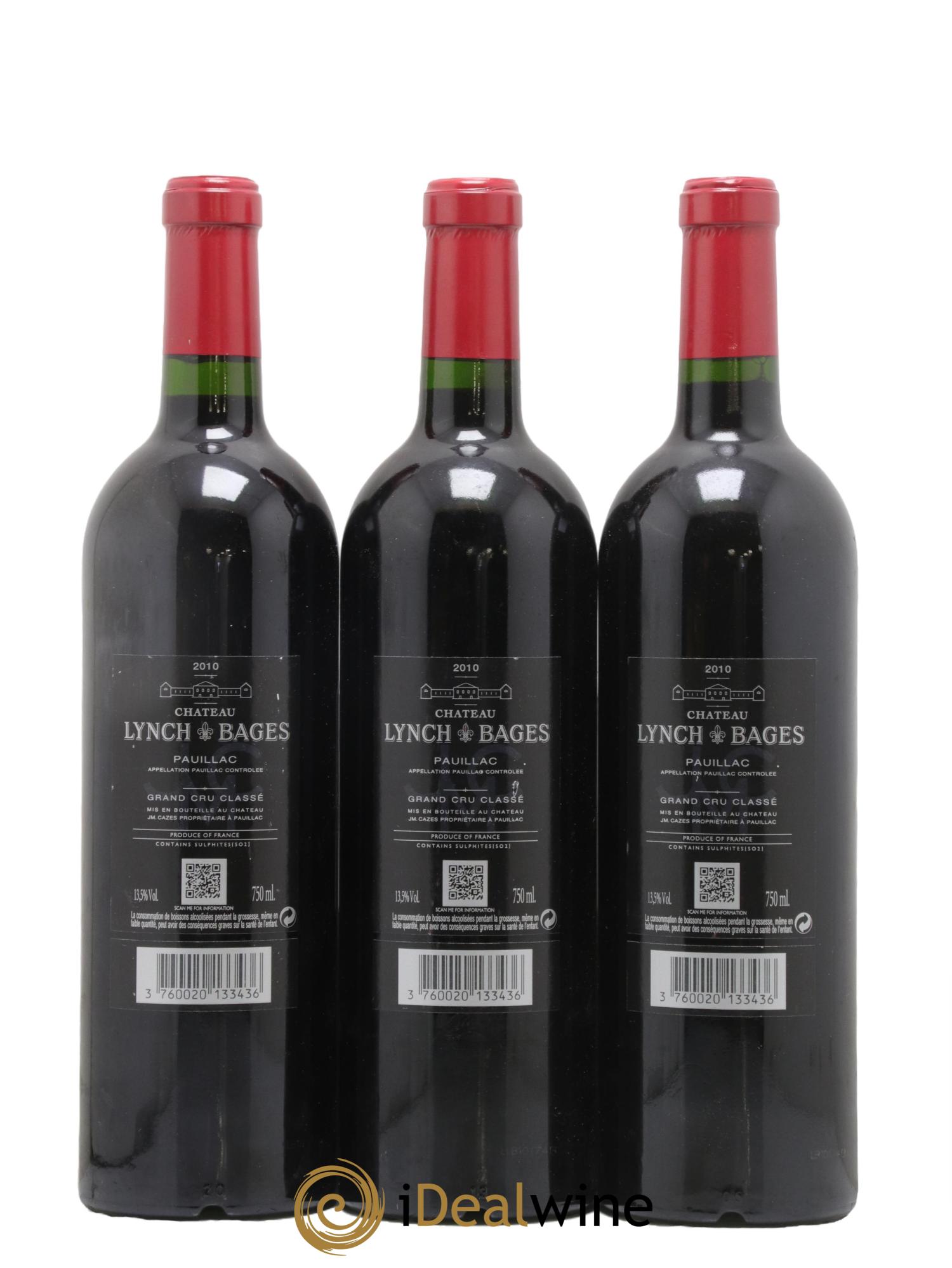 Château Lynch Bages 5ème Grand Cru Classé 2010 - Lotto di 3 bottiglie - 1