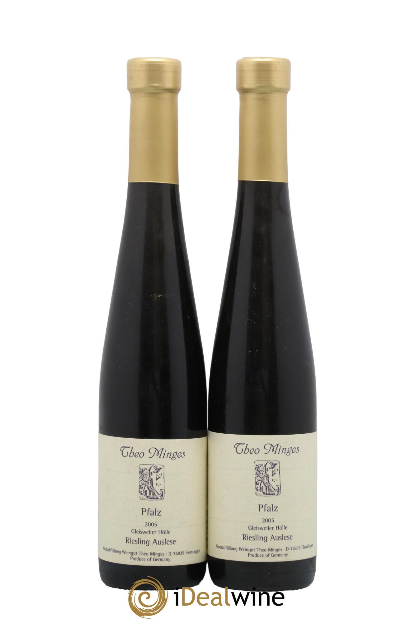 Allemagne Pfalz Gleisweiler Hölle Riesling Auslese Theo Minges 2005 - Posten von 2 Demi-Flaschen - 0