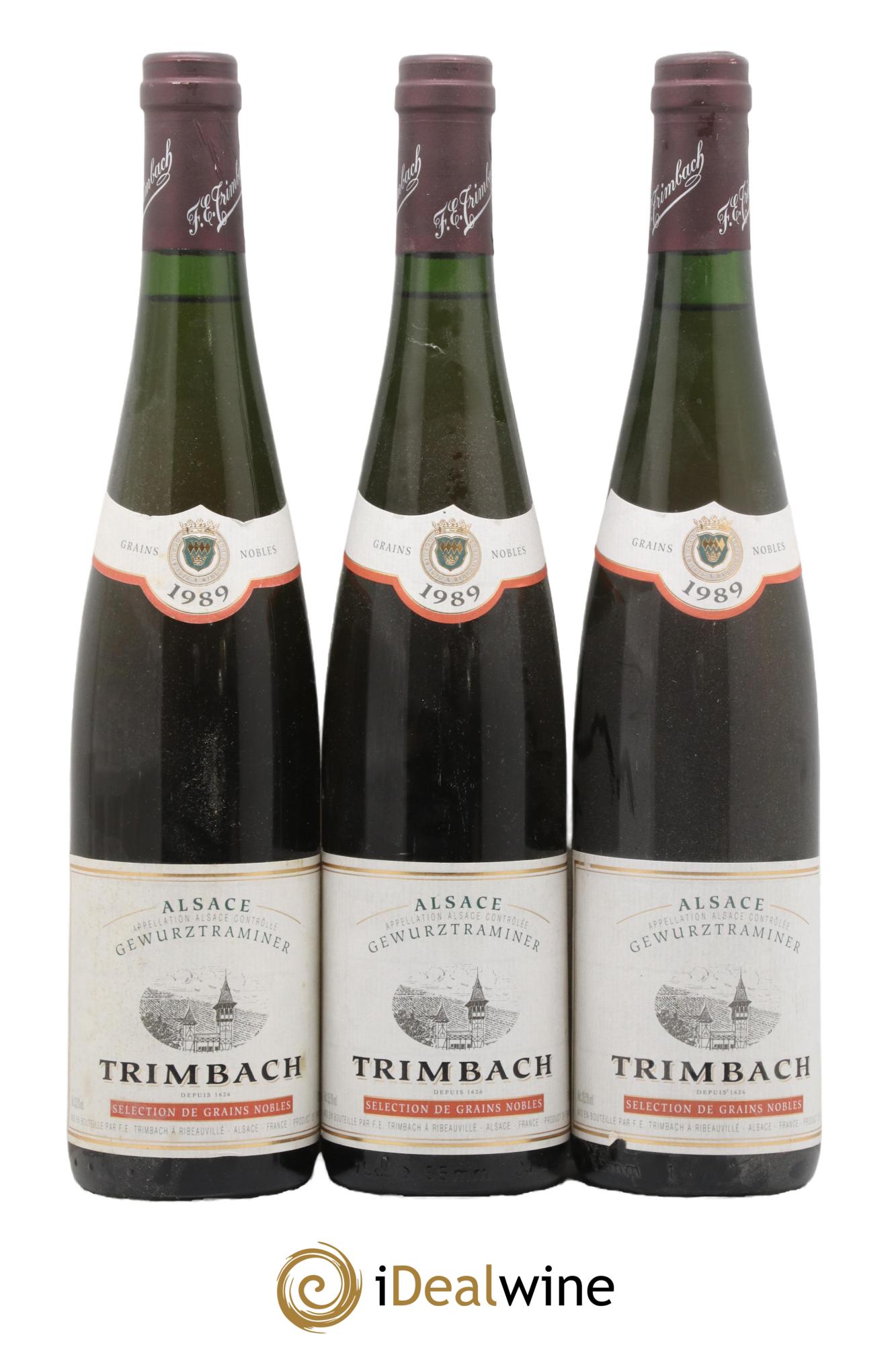 Alsace Gewurztraminer Sélection de Grains Nobles Trimbach (Domaine) 1989 - Lotto di 3 bottiglie - 0