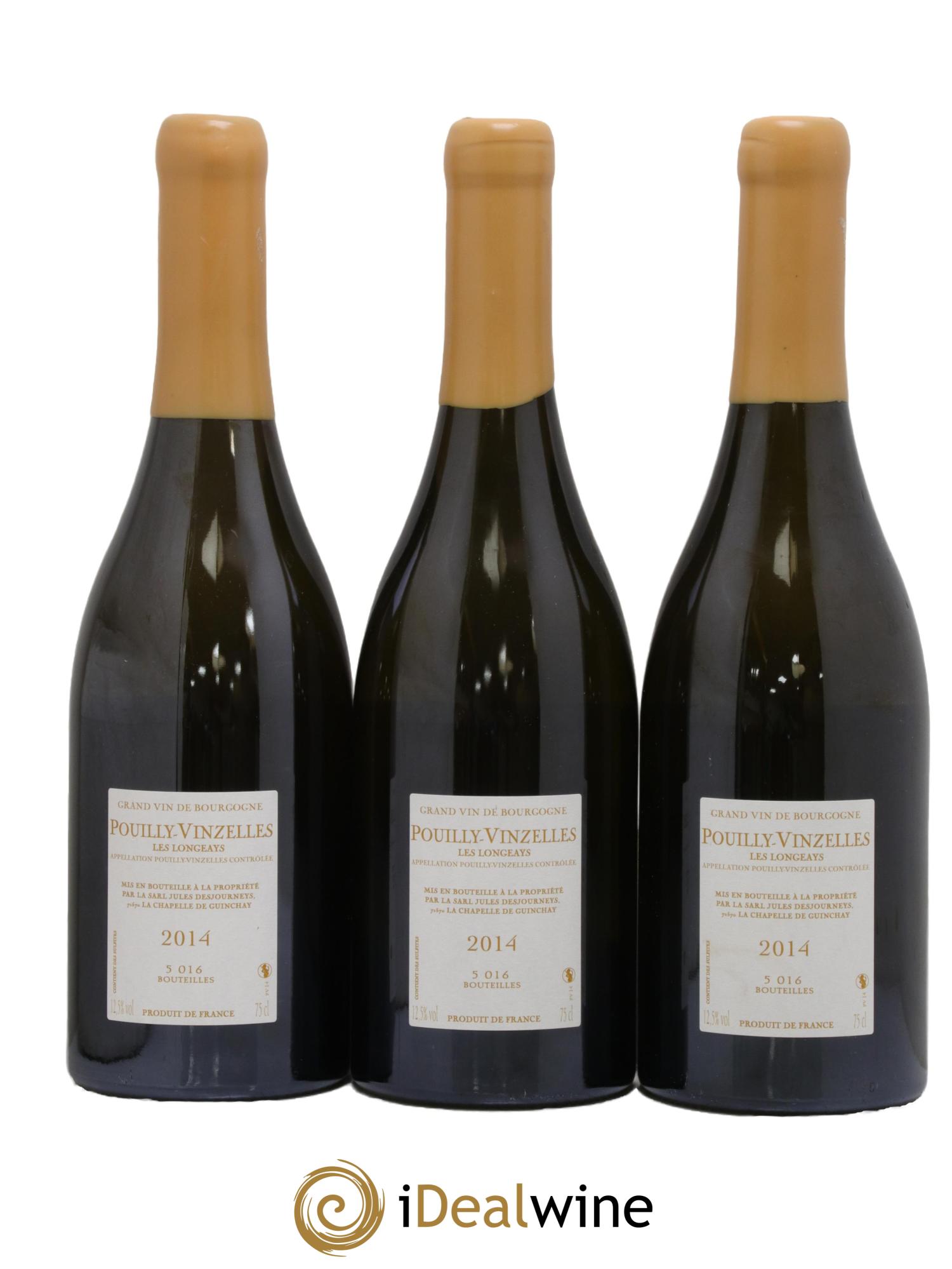 Pouilly-Vinzelles Les Longeays Jules Desjourneys 2014 - Lot de 3 bouteilles - 1