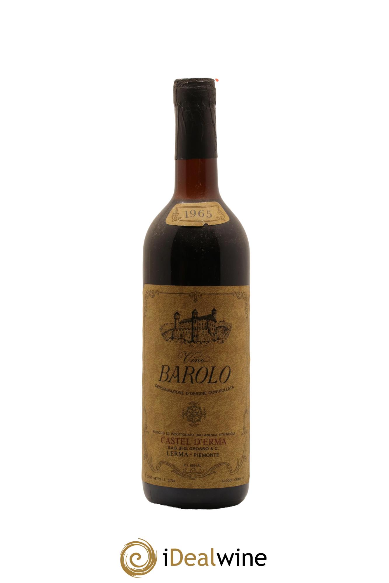 Barolo Castel d Erma Grosso 1965 - Lot de 1 bouteille - 0
