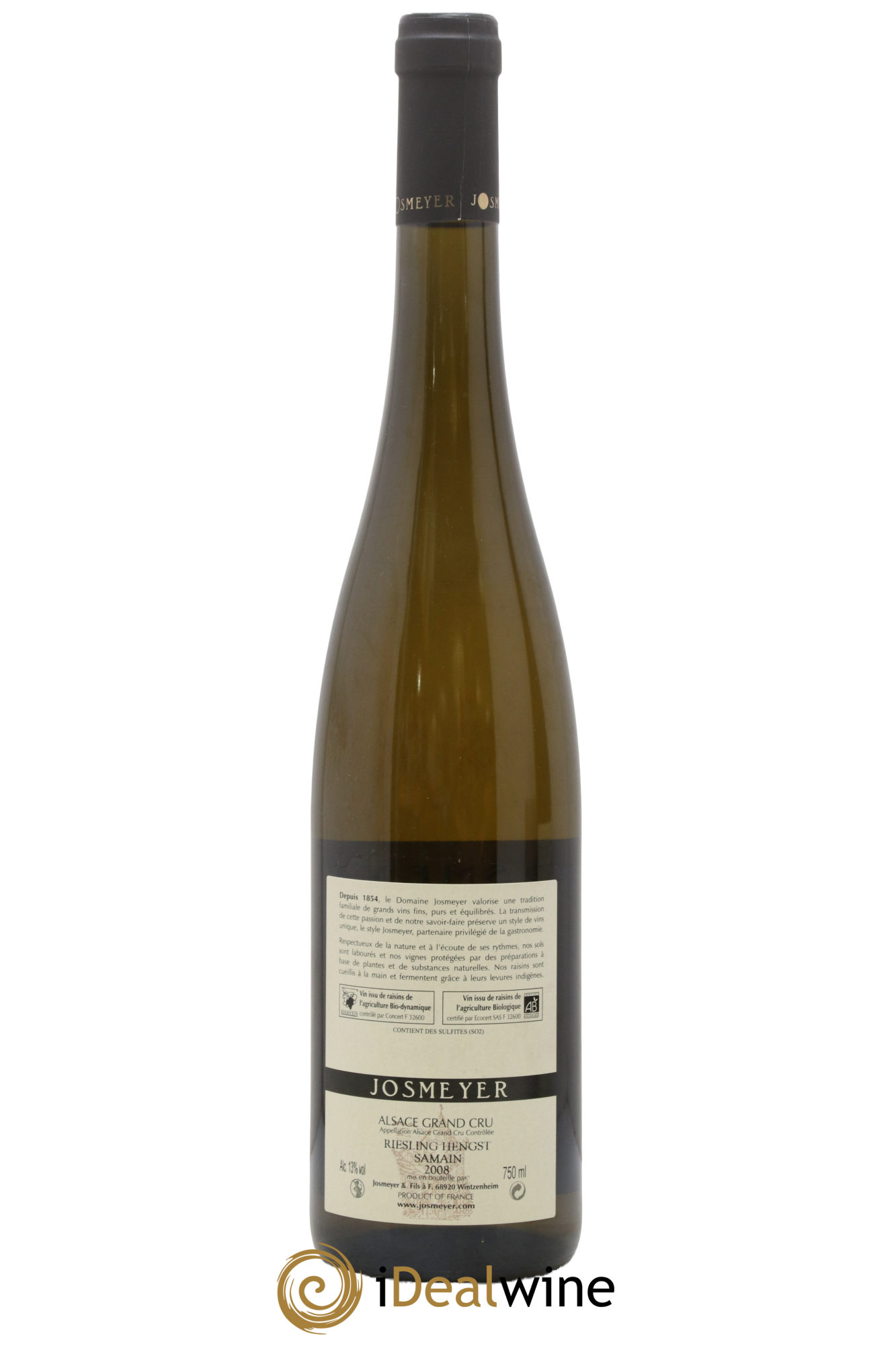 Alsace Riesling Grand Cru Hengst Samain Josmeyer (Domaine) 2008 - Lot de 1 bouteille - 1
