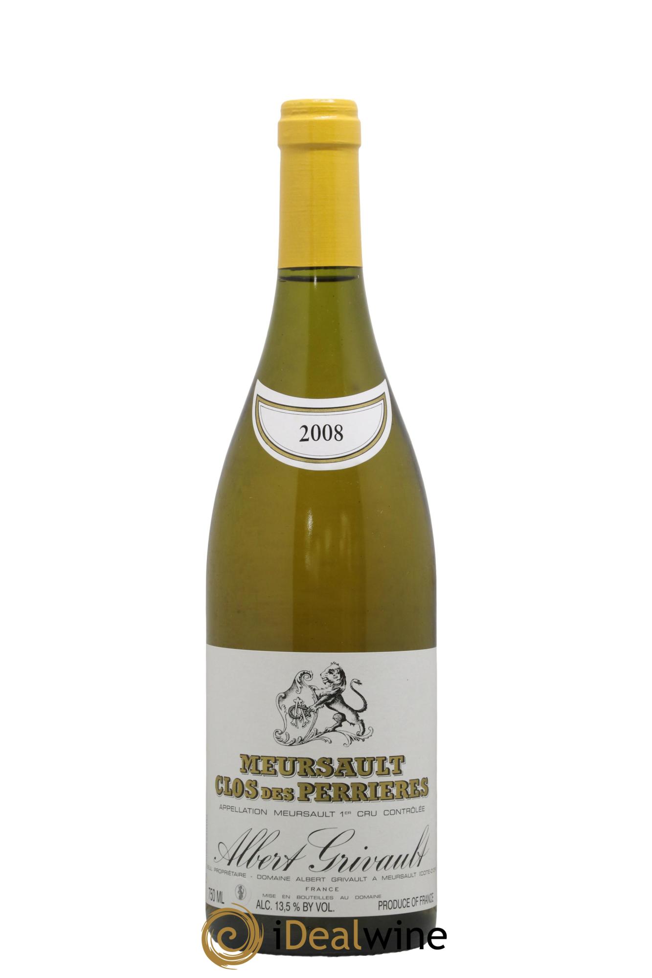Meursault 1er Cru Clos des Perrières Monopole Albert Grivault 2008 - Lot de 1 bouteille - 0