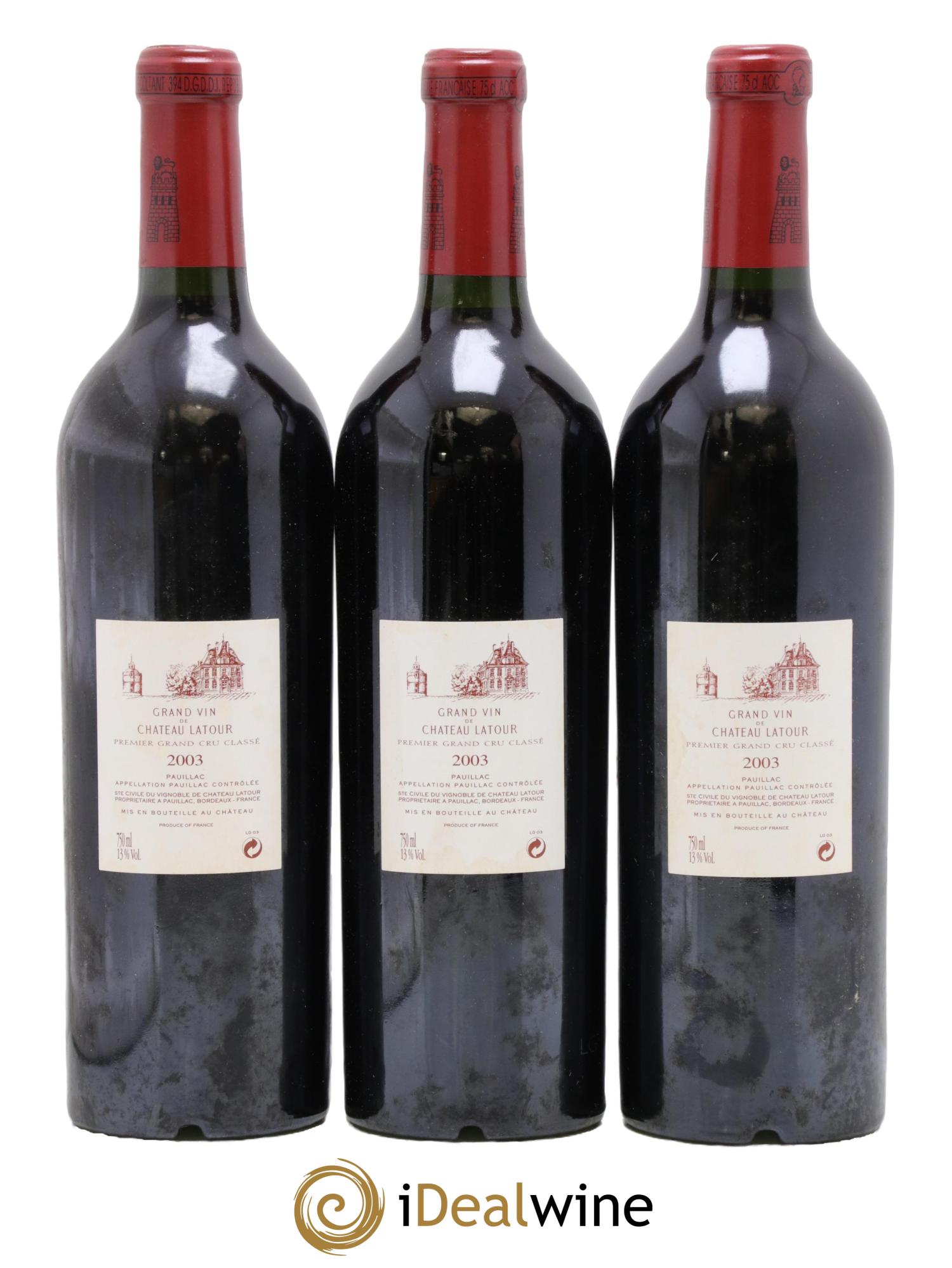 Château Latour 1er Grand Cru Classé 2003 - Lot of 3 bottles - 1