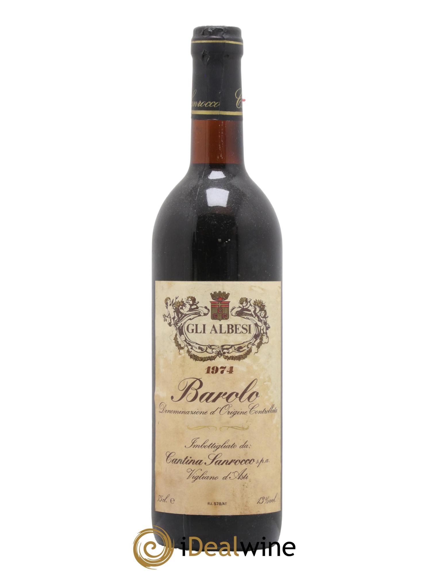 Barolo Cantina Sanrocco 1974 - Lot de 1 bouteille - 0