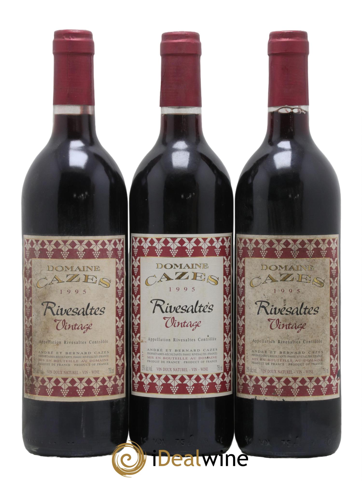 Rivesaltes Cazes 1995 - Posten von 3 Flaschen - 0